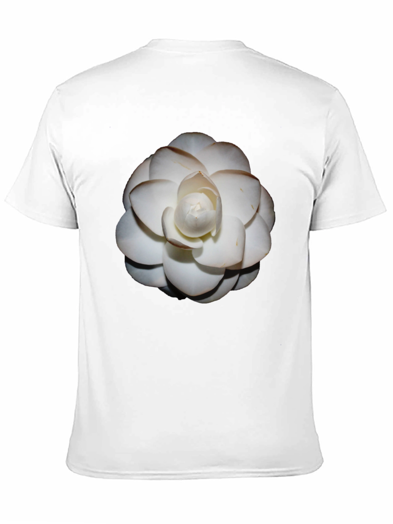 Elegant White Flower Graphic Tee - Stylish Comfort