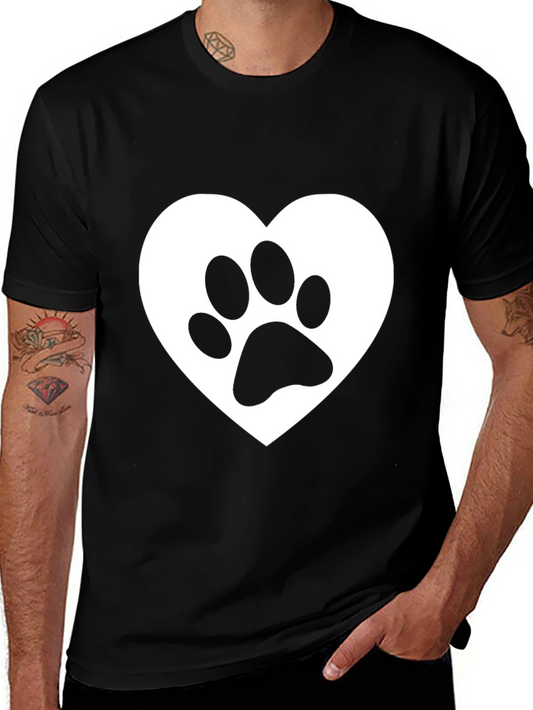 Heart Paw Print Black Graphic Tee