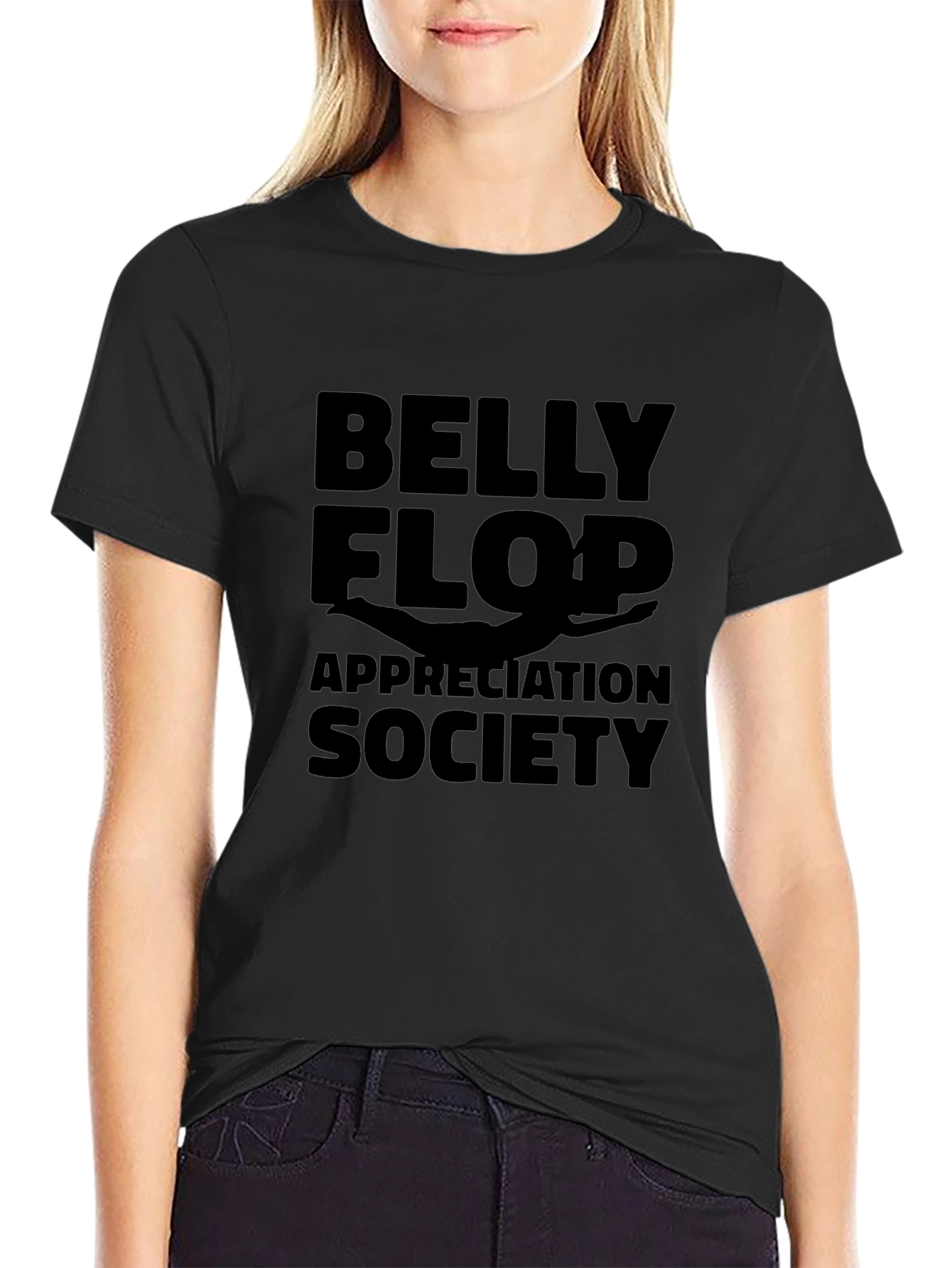 Belly Flop Appreciation Society Black T-Shirt