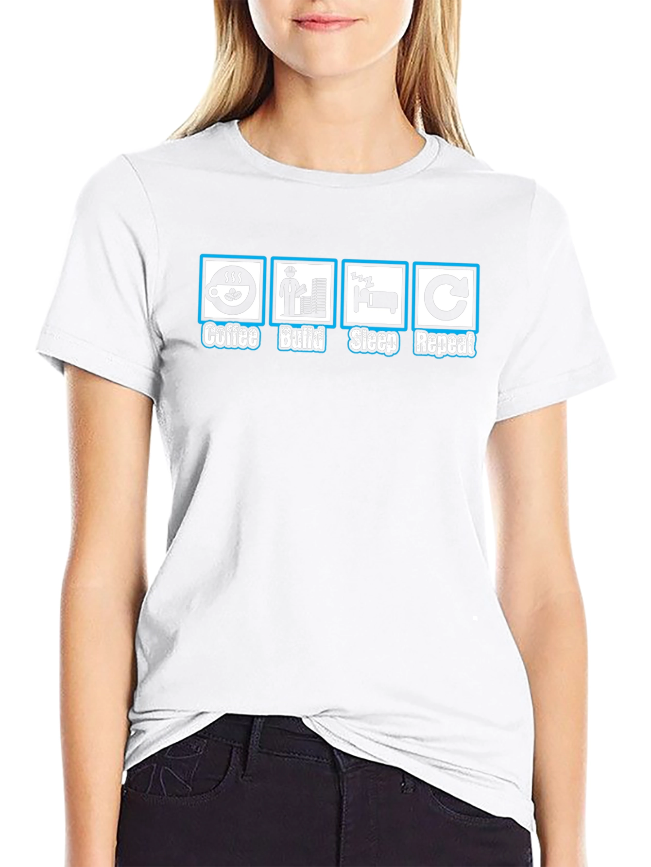 Coffee Build Sleep Repeat T-Shirt