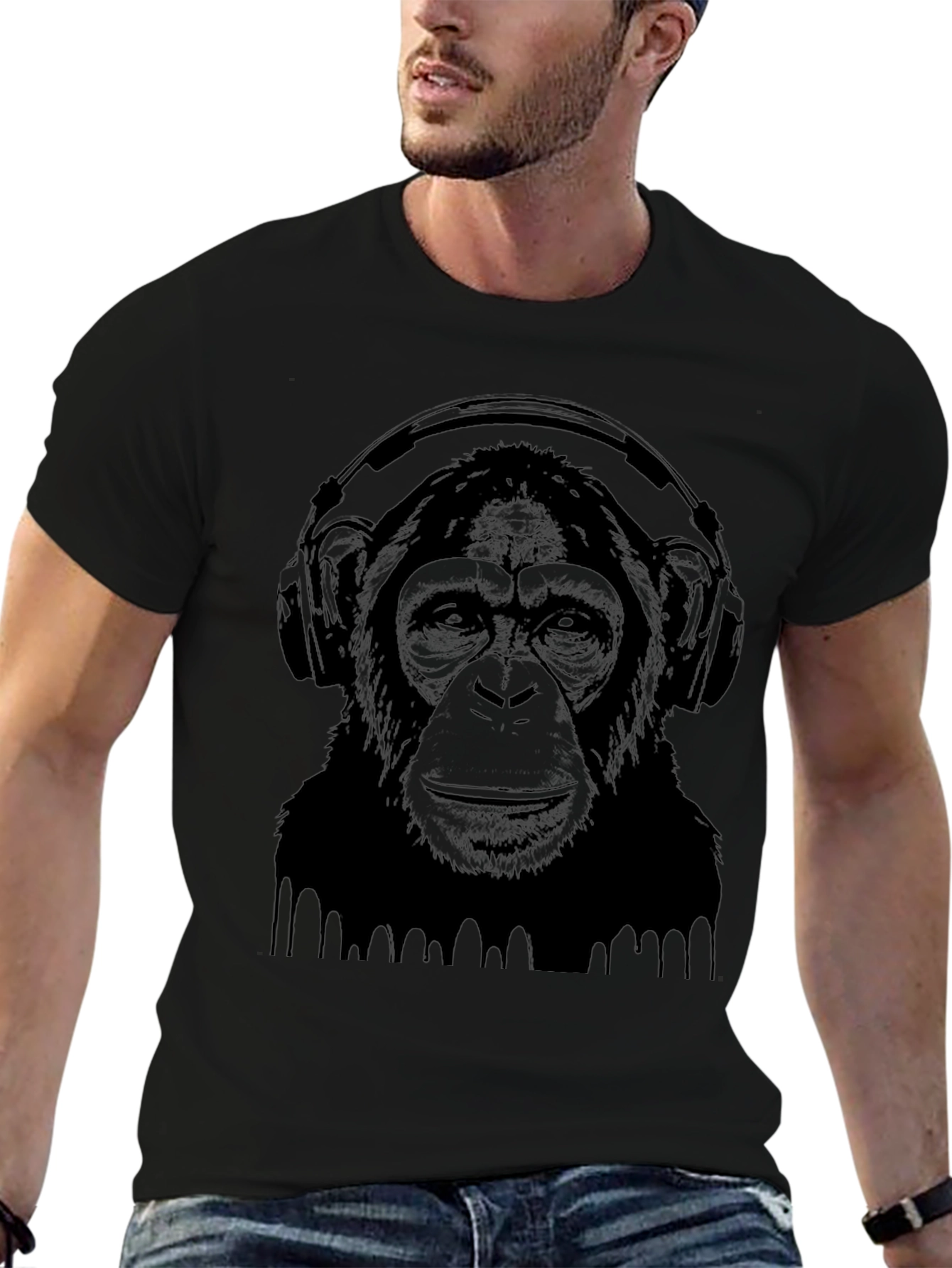 Monkey Headphone Graphic T-Shirt - Cool & Unique Tee