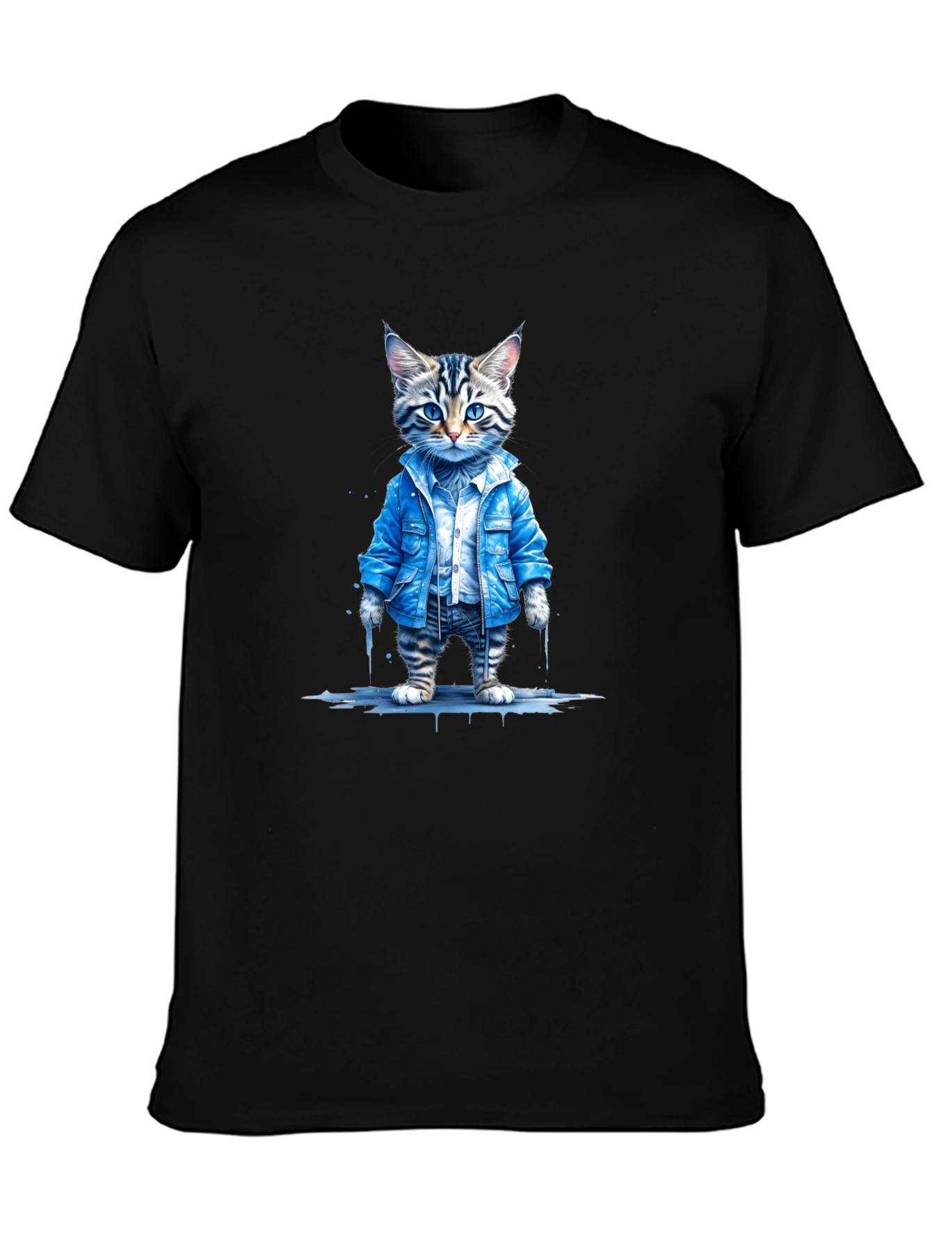 Cool Cat Denim Tee - Urban Style