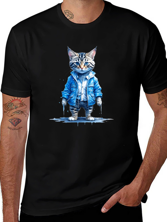 Cool Cat Denim Tee - Urban Style