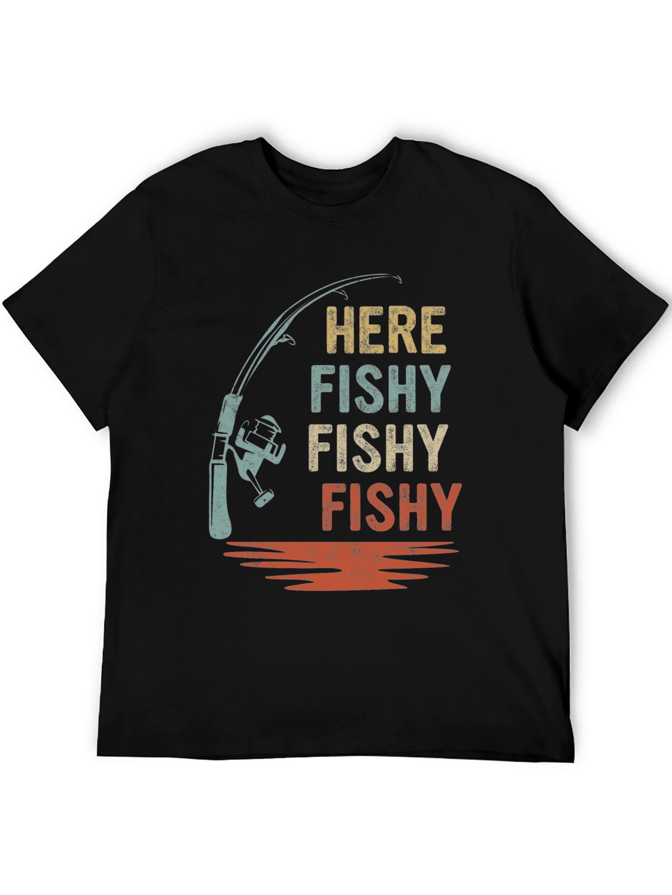 Here Fishy Fishy Retro Fishing T-Shirt