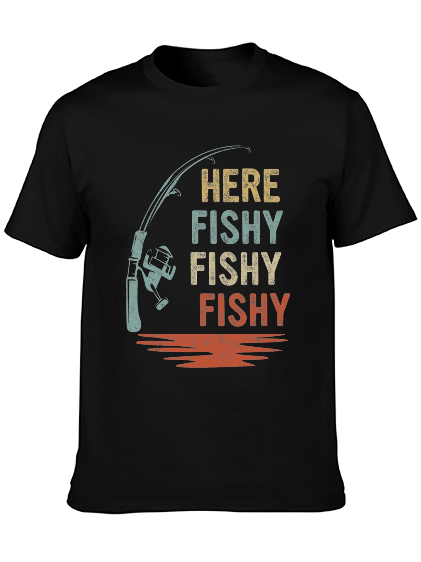 Here Fishy Fishy Retro Fishing T-Shirt