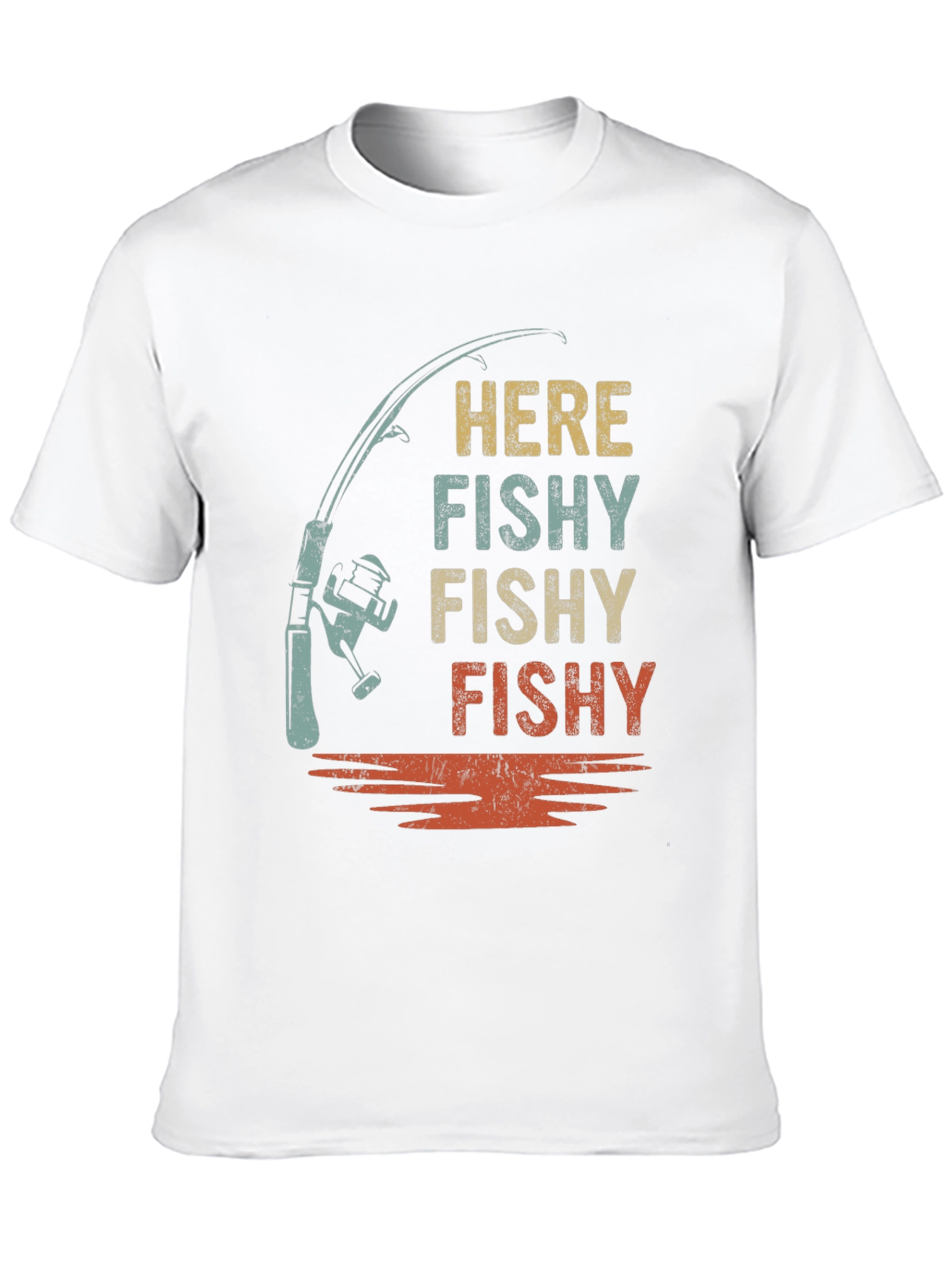 Here Fishy Fishy Retro Fishing T-Shirt