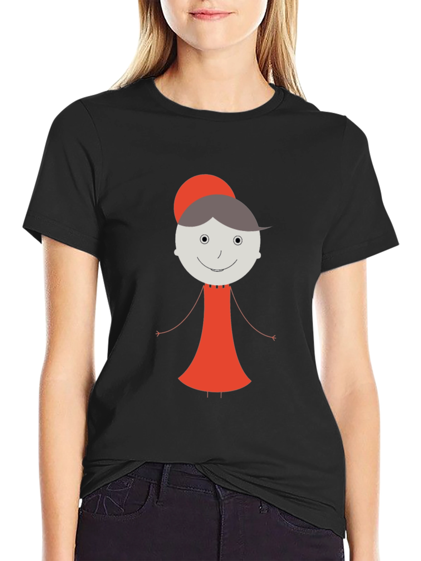 Whimsical Granny Graphic Tee - Unisex Black T-Shirt