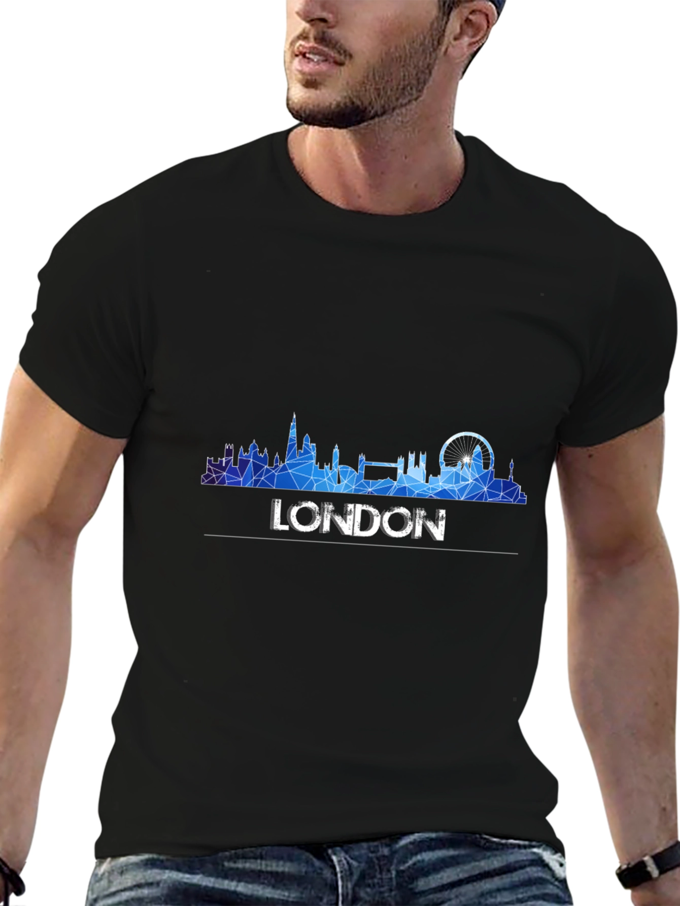 London Skyline Graphic Tee - Modern Geometric Design