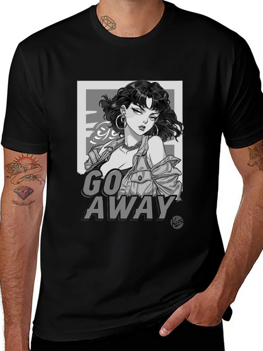Edgy Graphic Tee - Go Away Black T-Shirt