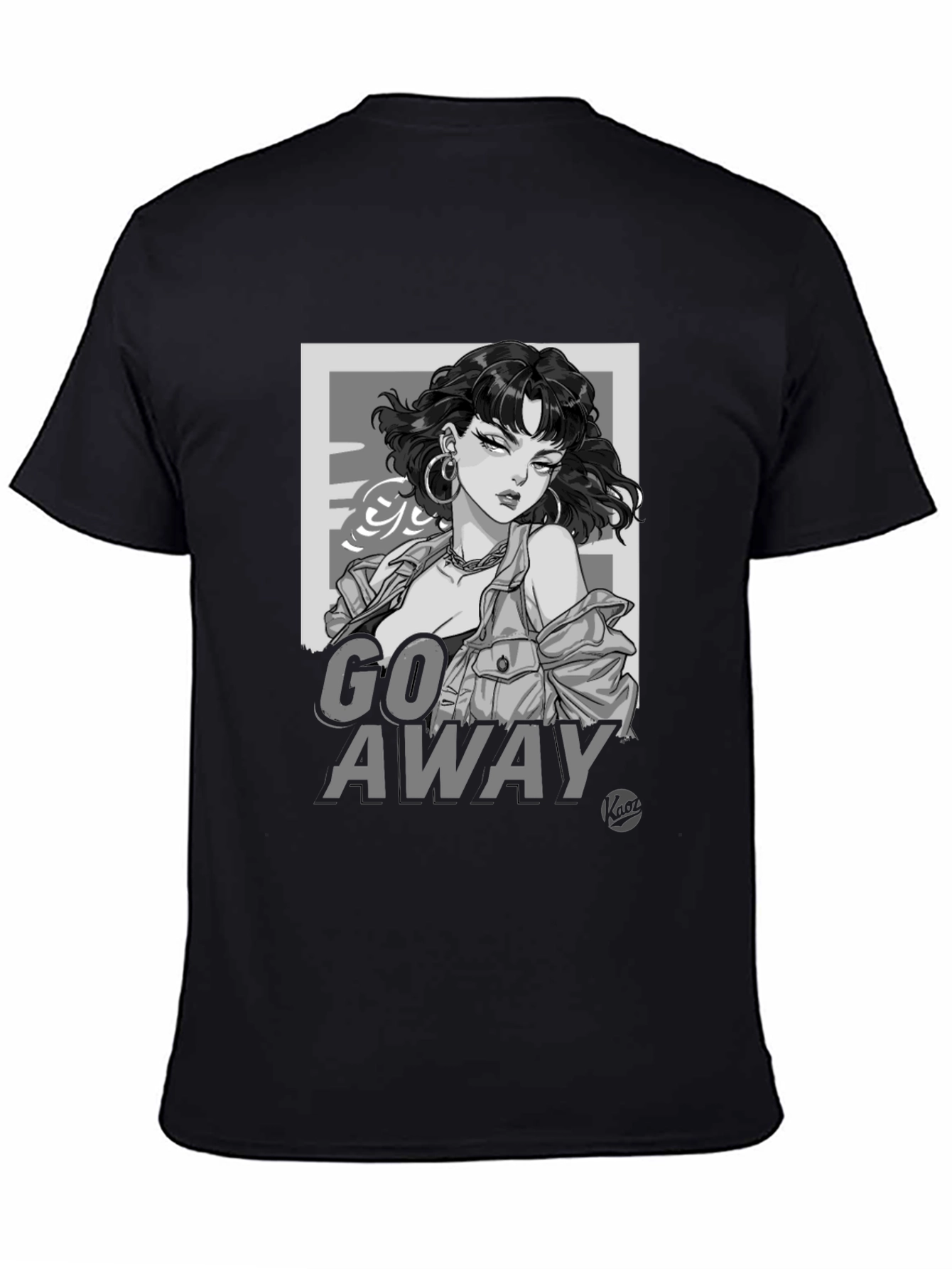 Edgy Graphic Tee - Go Away Black T-Shirt
