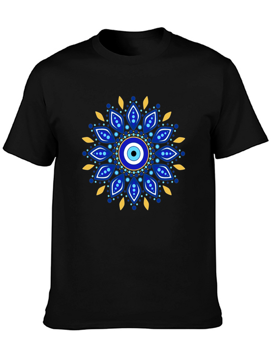 Evil Eye Mandala Graphic Tee - Black