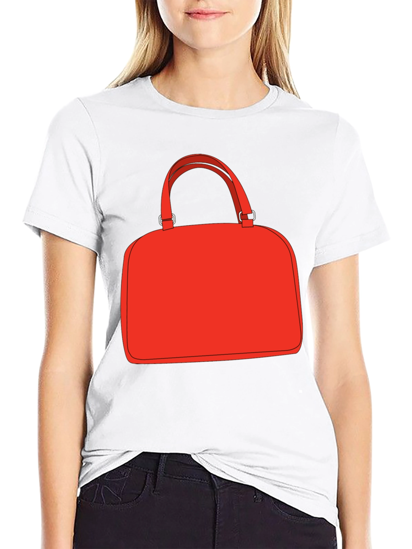 Red Bag Graphic Tee - Stylish Black T-Shirt