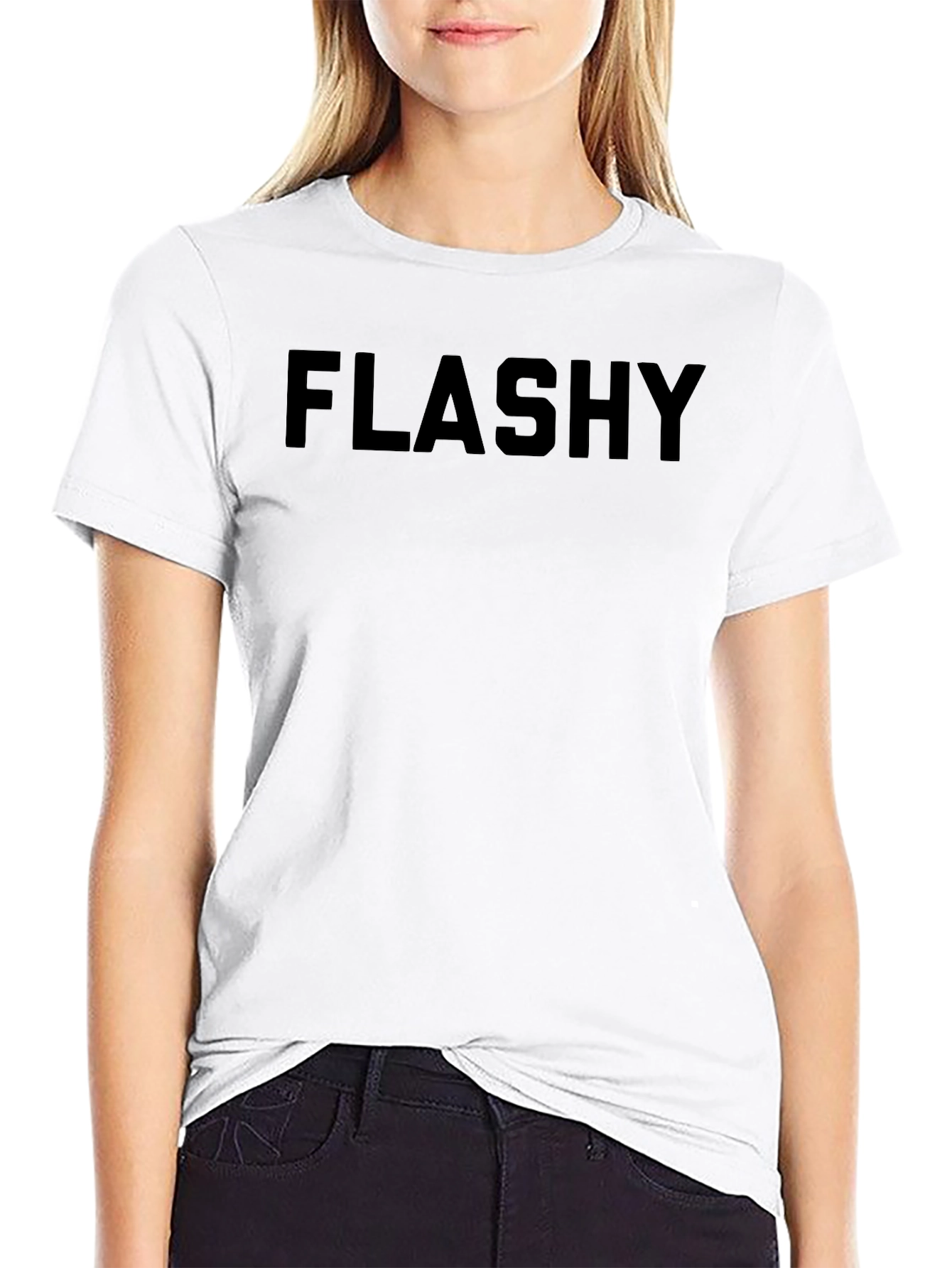 Flashy Black Graphic Tee - Bold Statement Shirt
