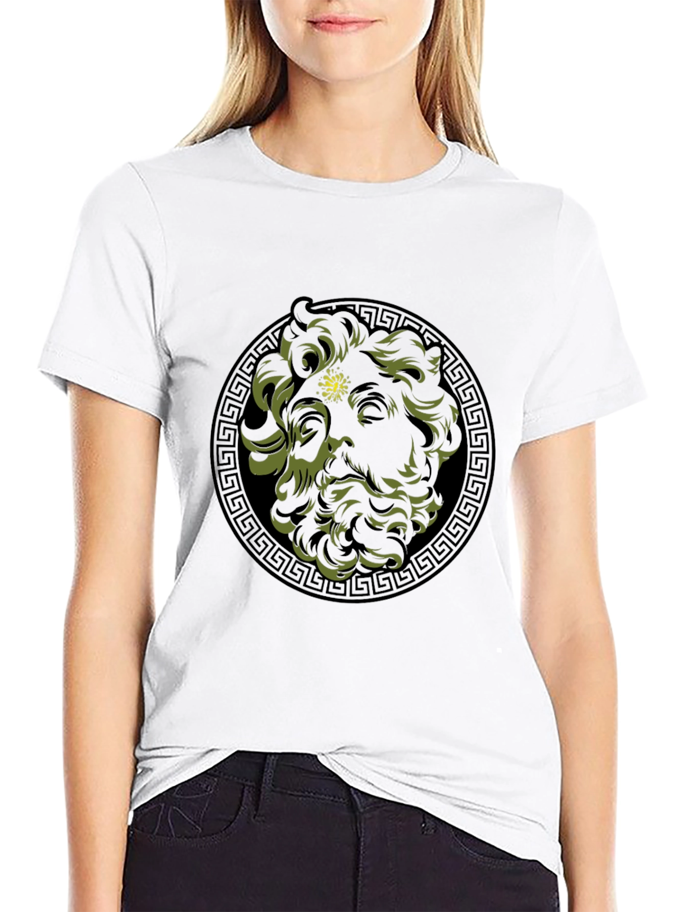 Greek God Medusa Graphic Tee - Black
