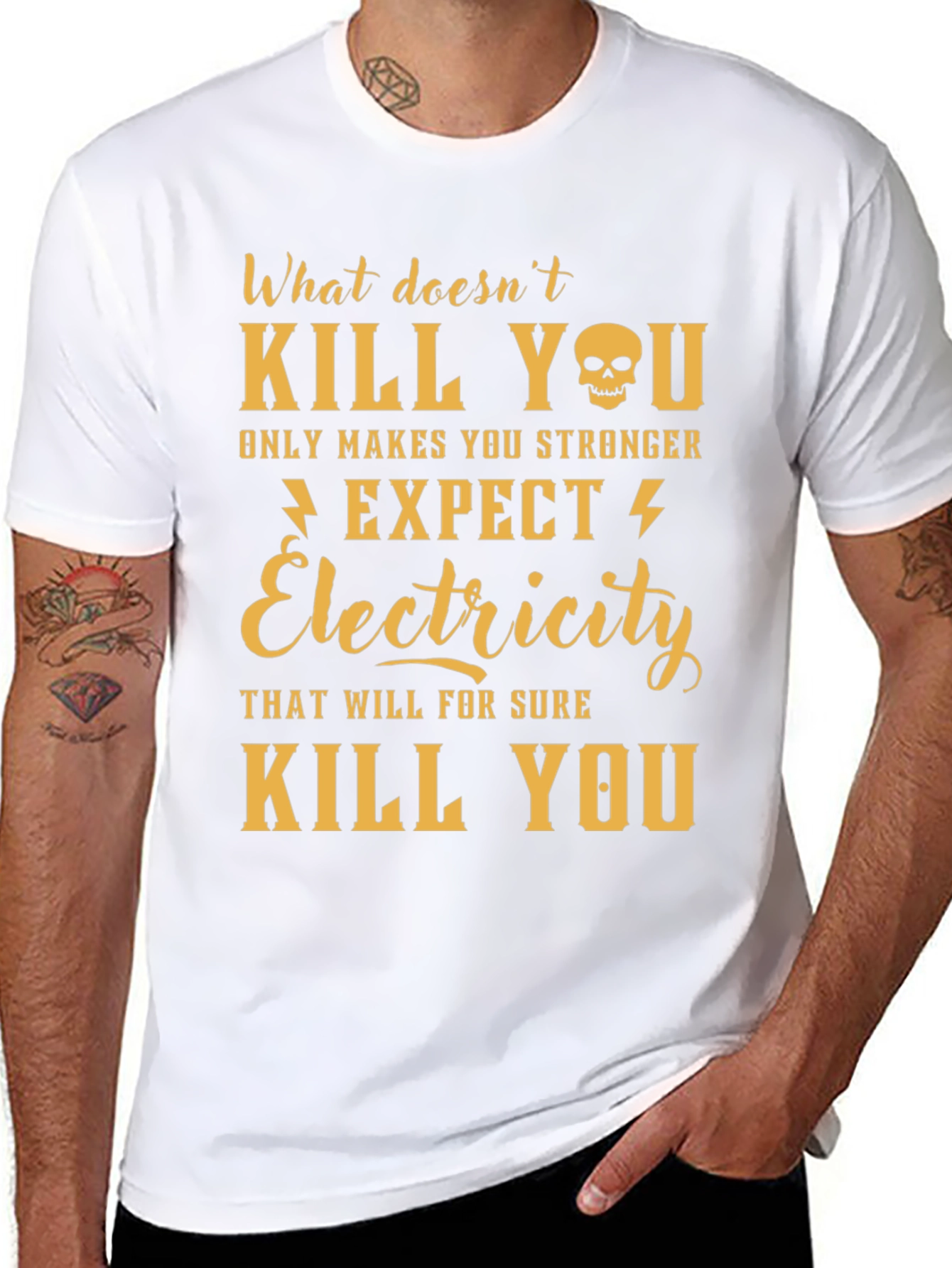 Humorous Electricity T-Shirt - What Doesnt Kill You