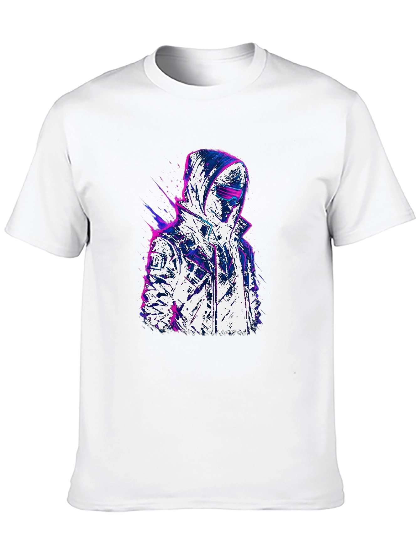 Cyberpunk Style Graphic Tee - Black