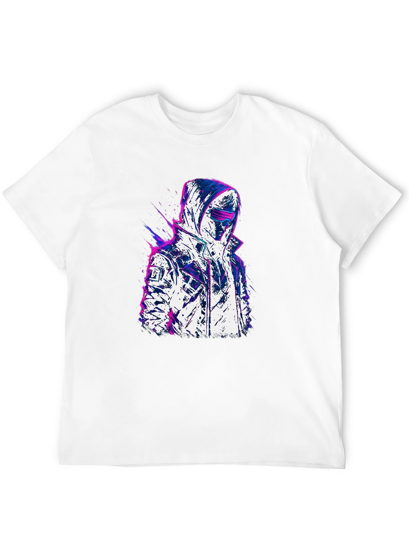 Cyberpunk Style Graphic Tee - Black