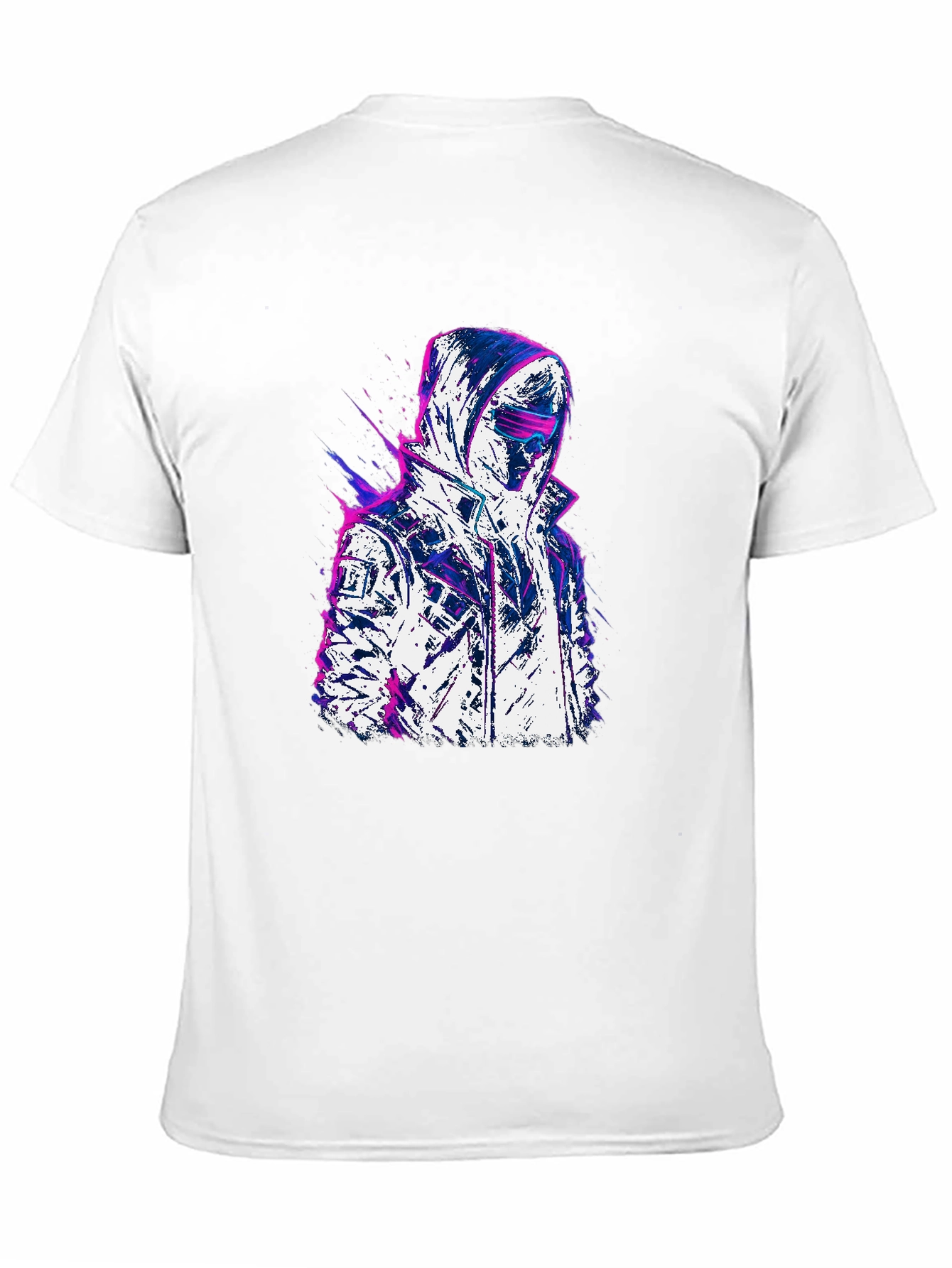 Cyberpunk Style Graphic Tee - Black