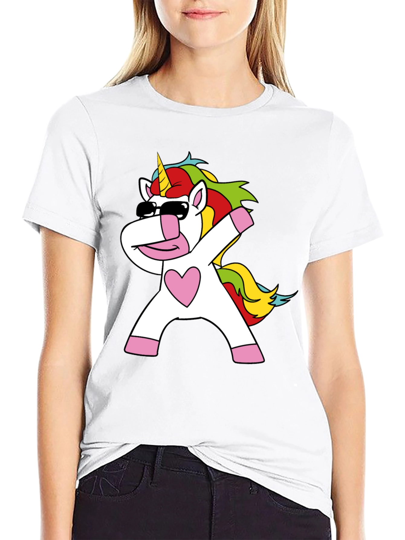 Dabbing Unicorn Black T-Shirt