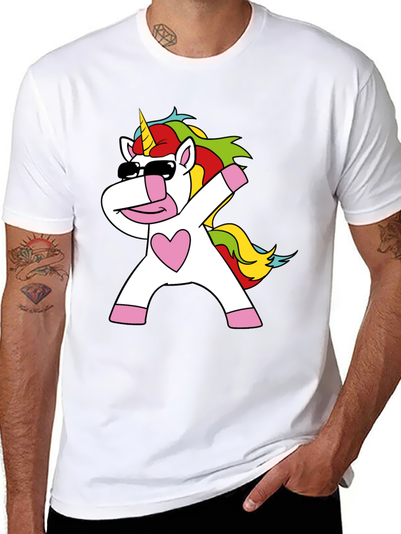 Dabbing Unicorn Black T-Shirt