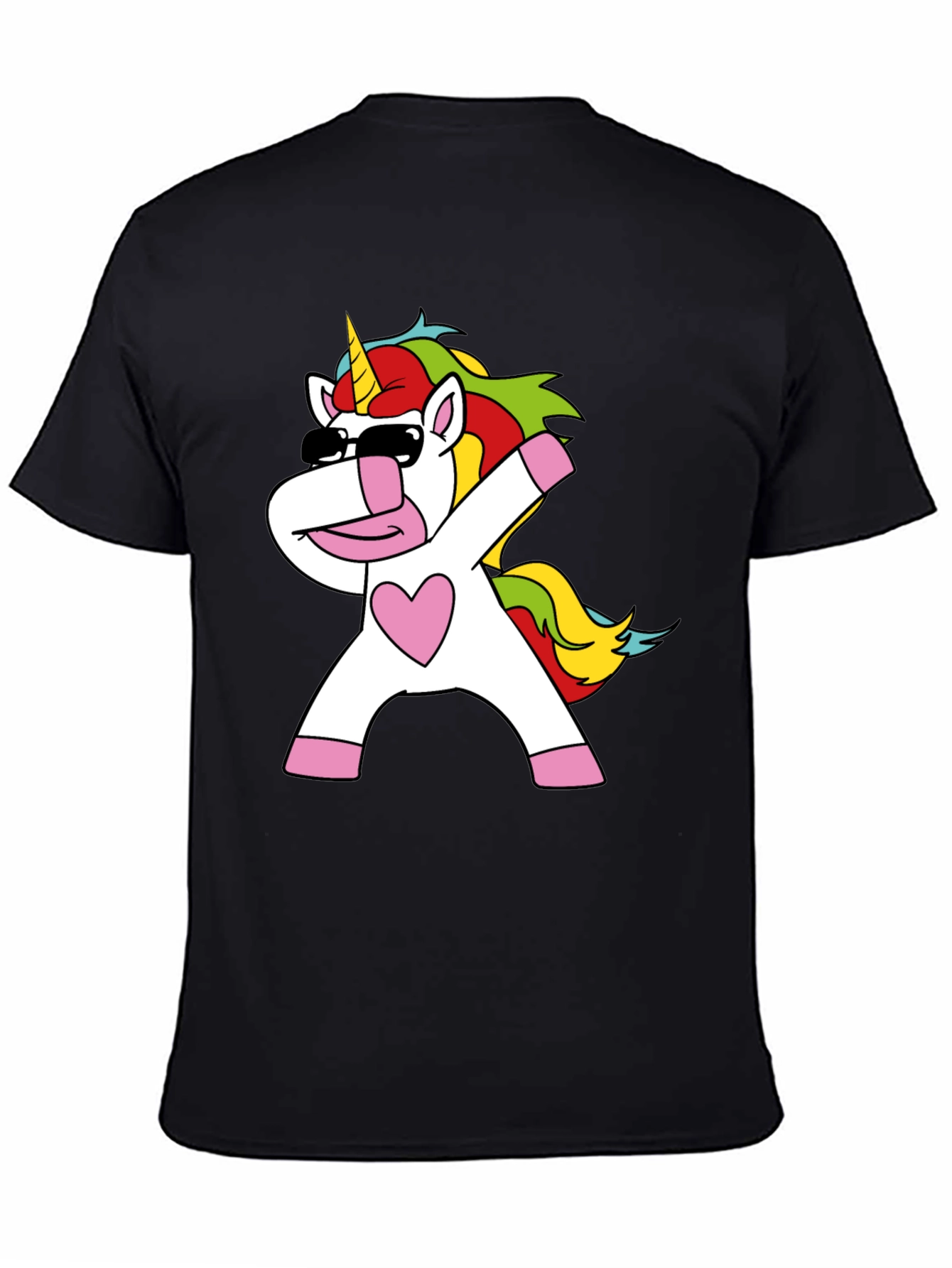 Dabbing Unicorn Black T-Shirt
