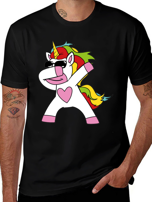 Dabbing Unicorn Black T-Shirt