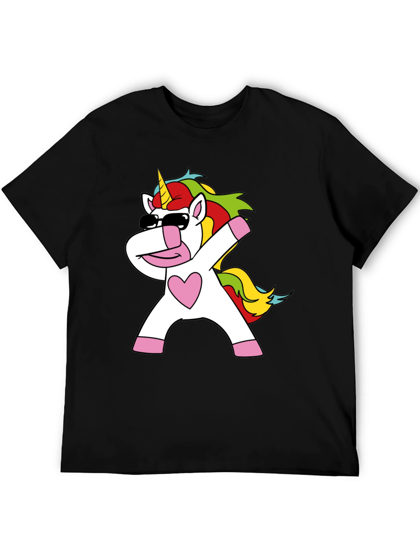 Dabbing Unicorn Black T-Shirt