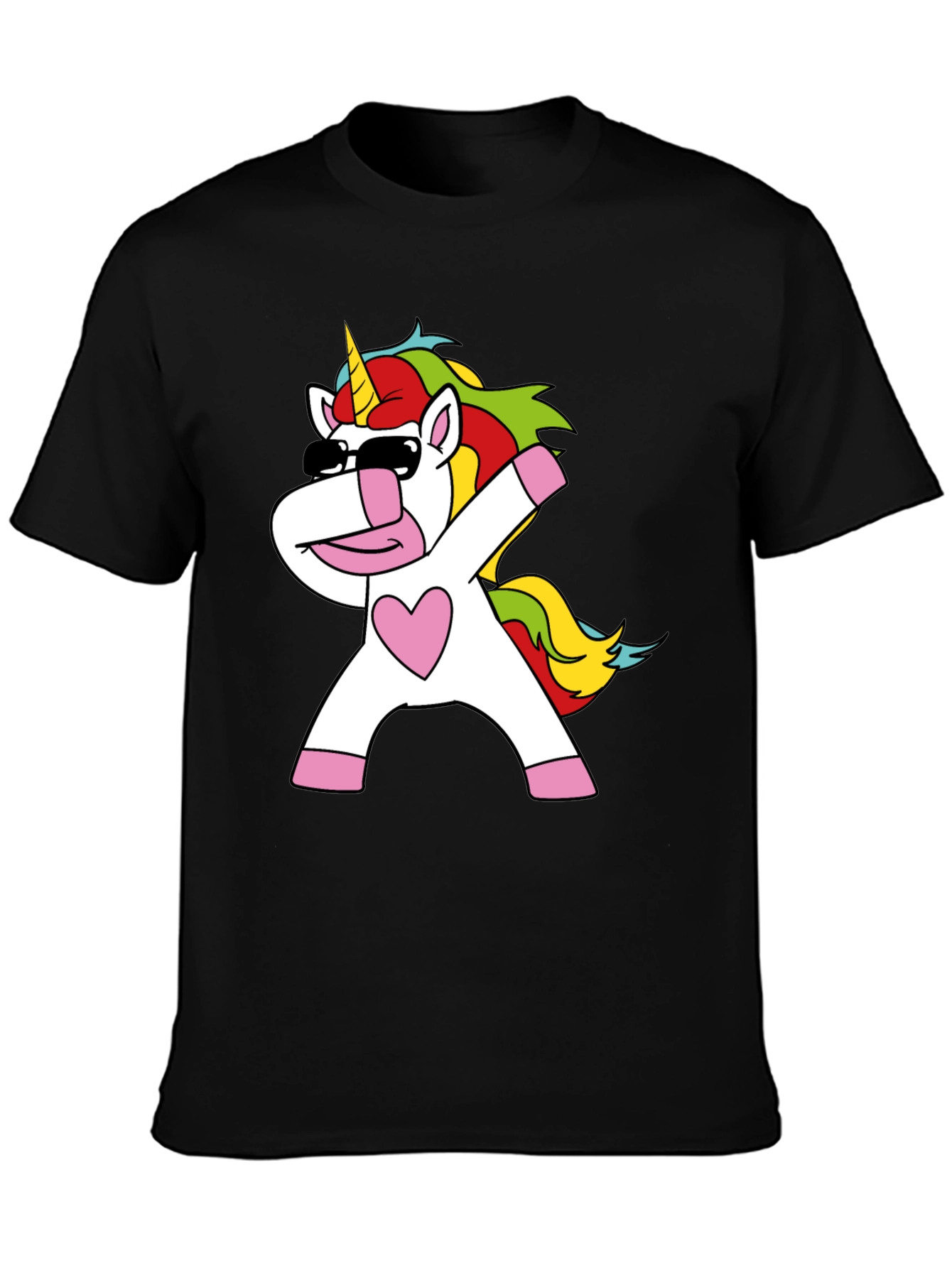 Dabbing Unicorn Black T-Shirt