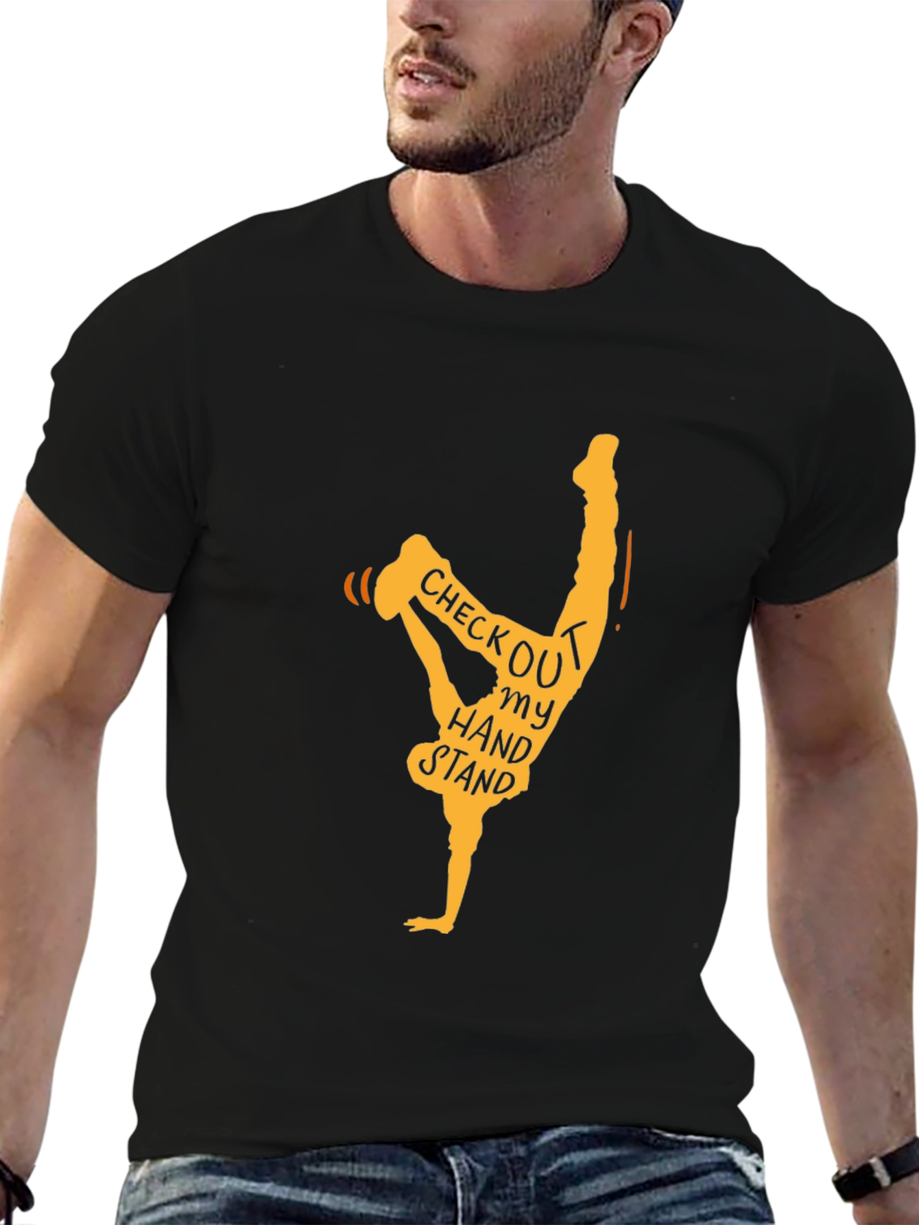 Handstand Graphic Tee - Unique Novelty T-Shirt