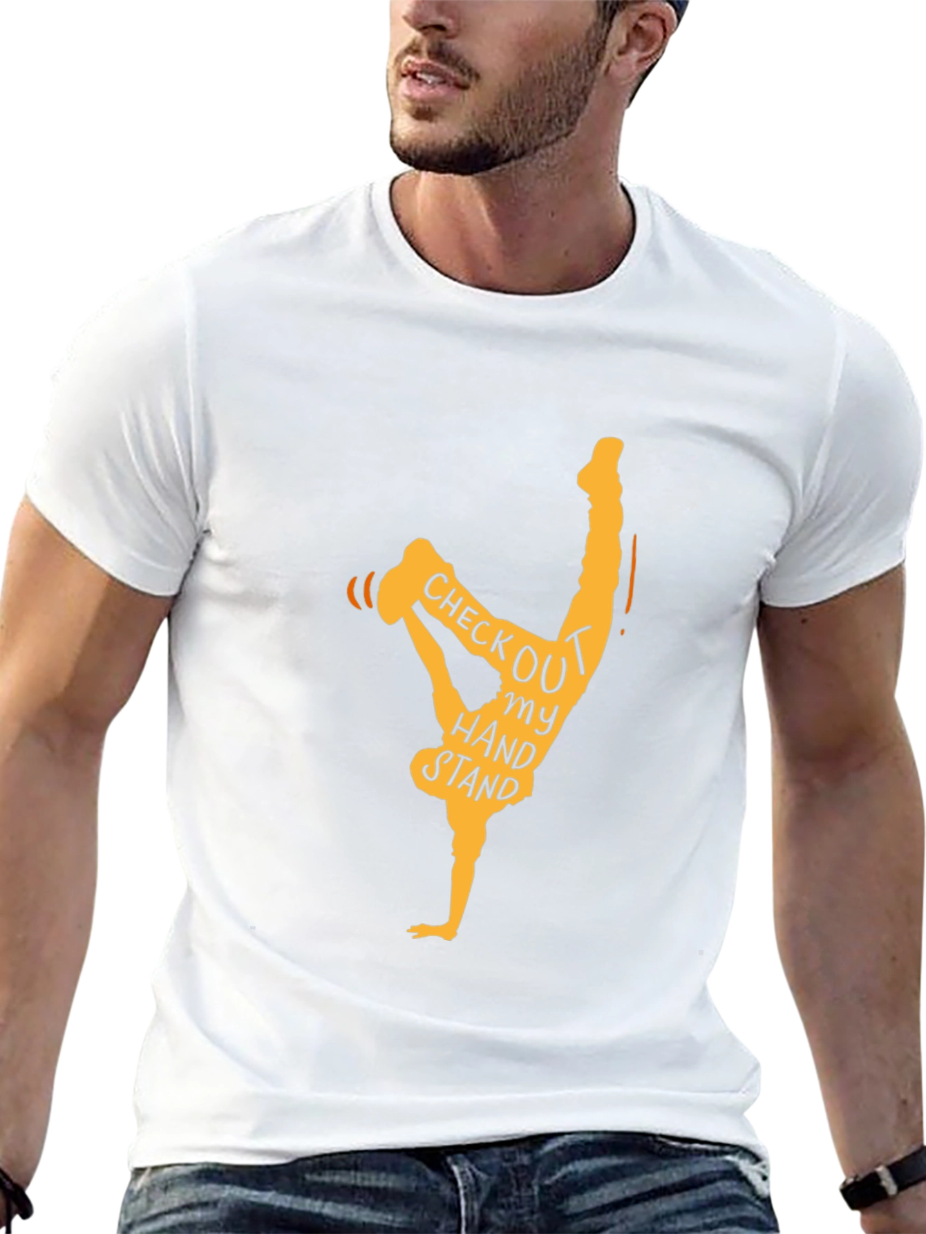 Handstand Graphic Tee - Unique Novelty T-Shirt