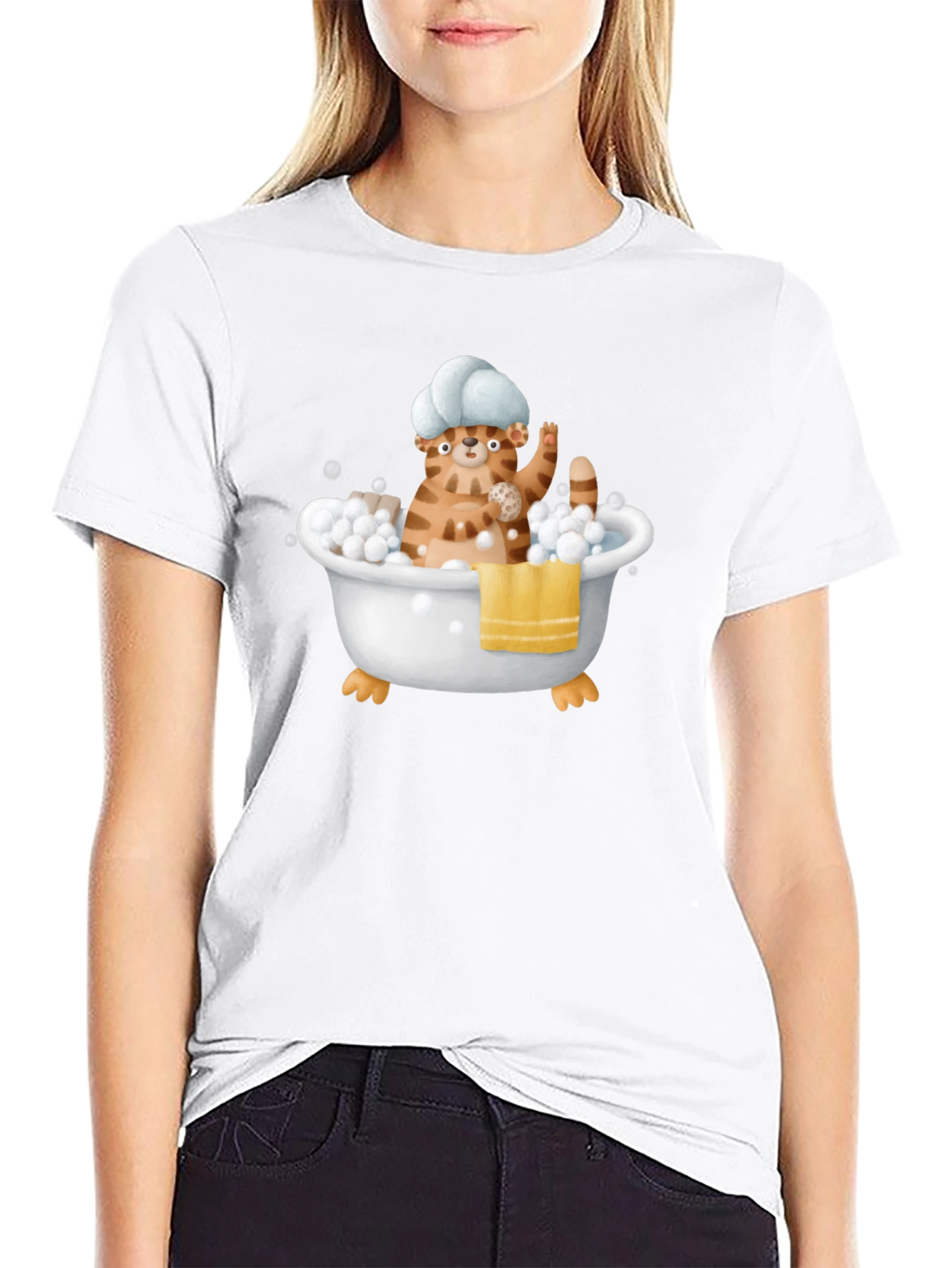 Funny Cat in Tub T-Shirt