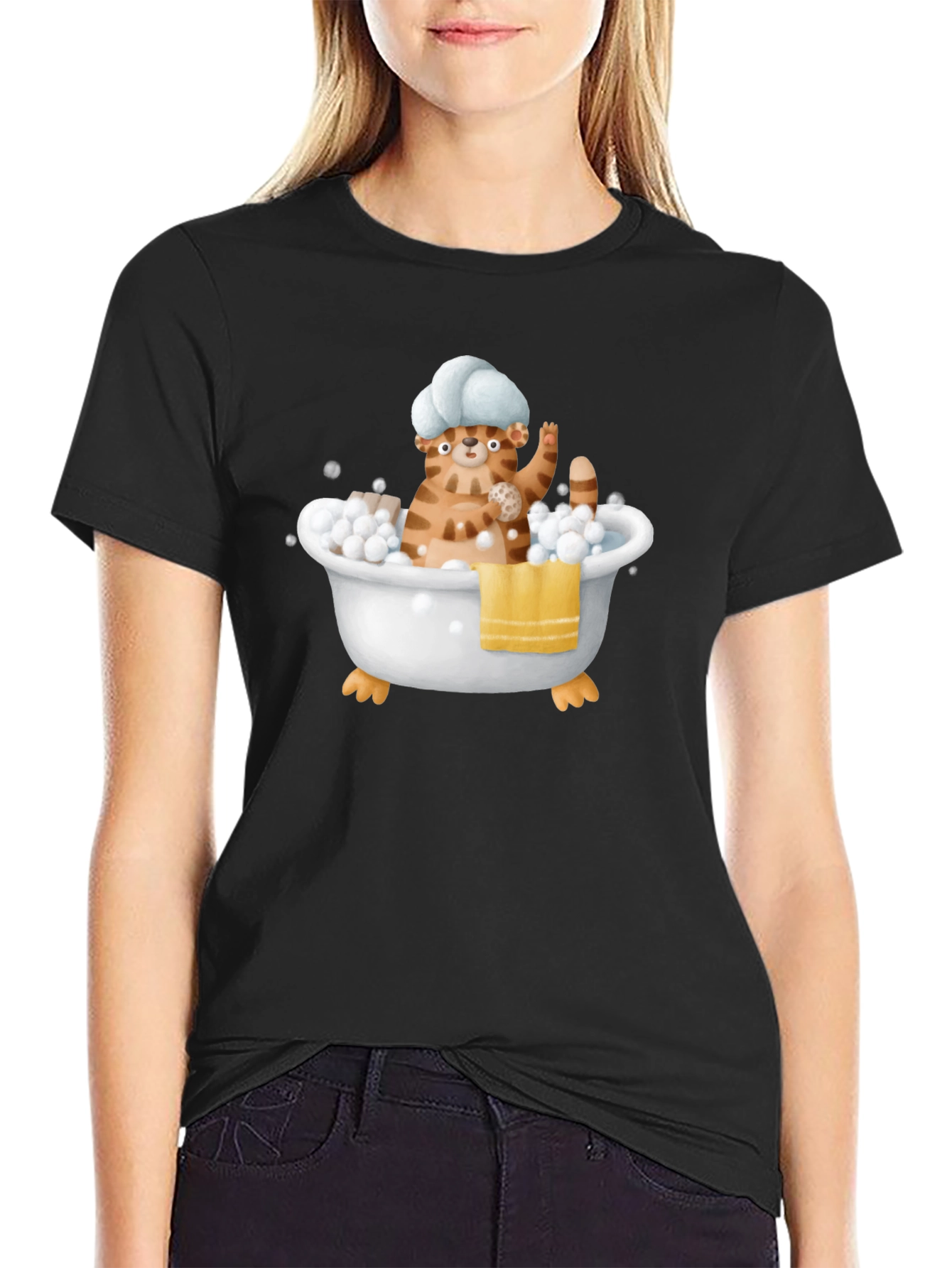 Funny Cat in Tub T-Shirt