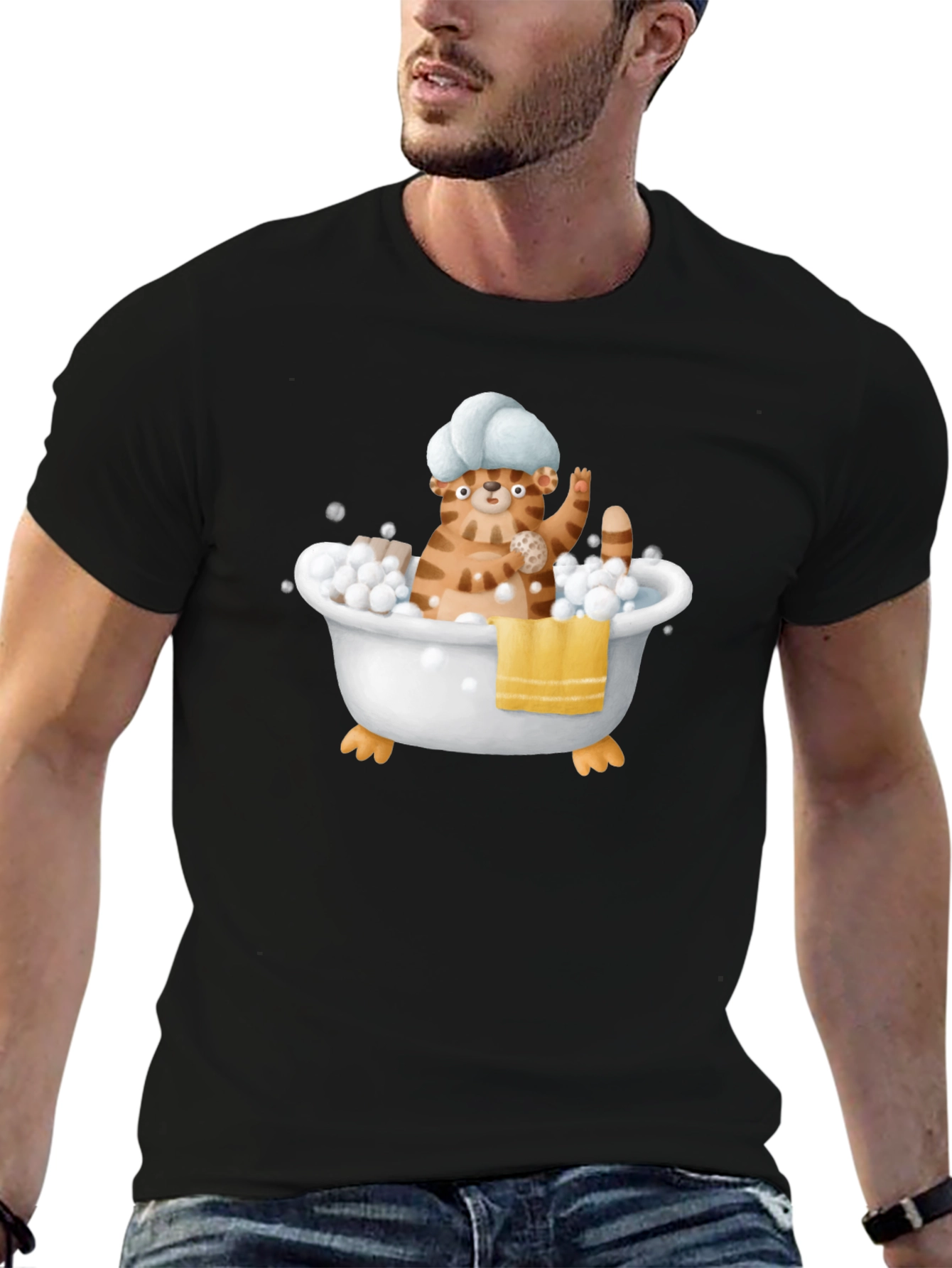 Funny Cat in Tub T-Shirt