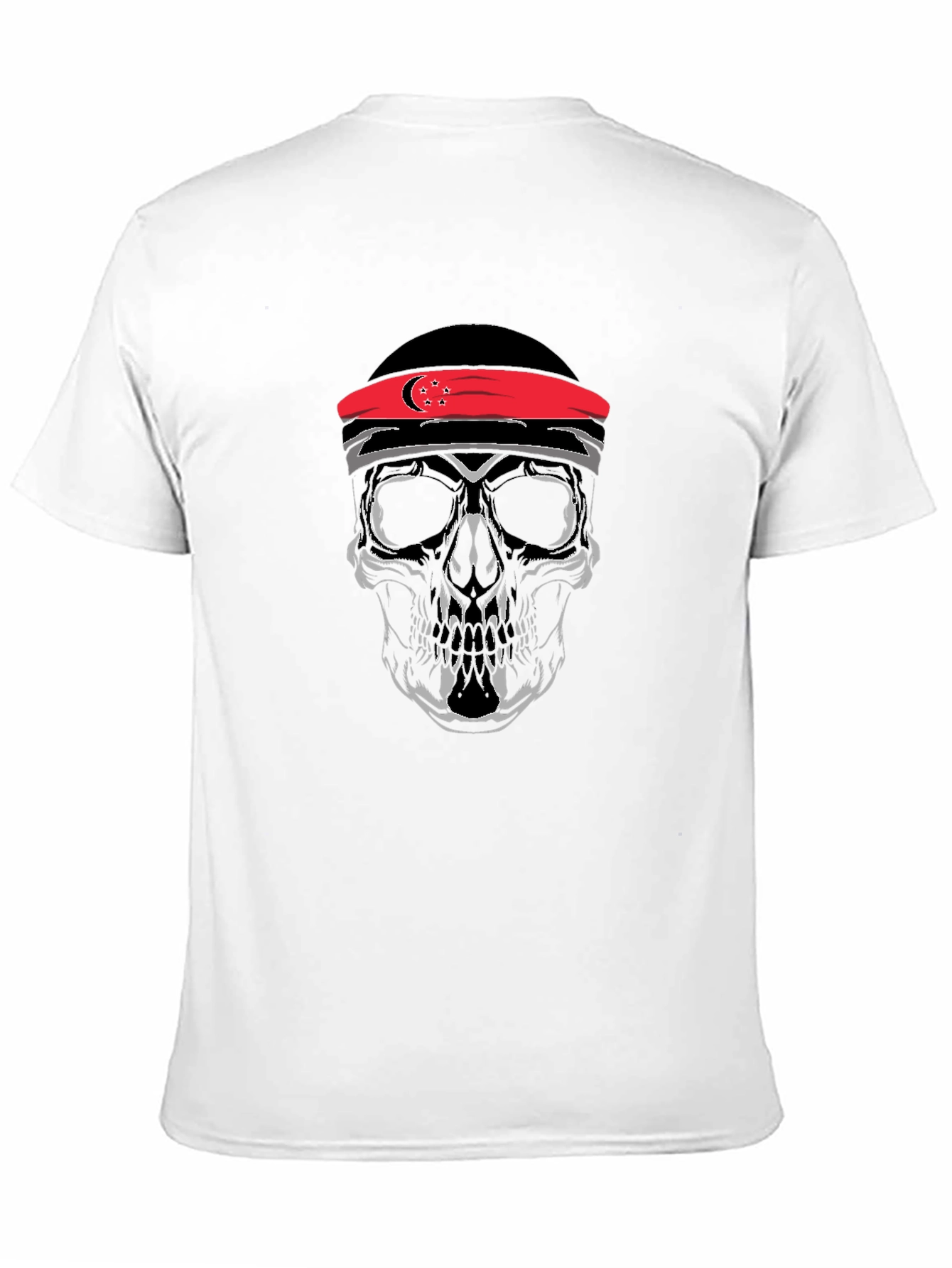 Skull Graphic Tee - Singapore Flag Headband