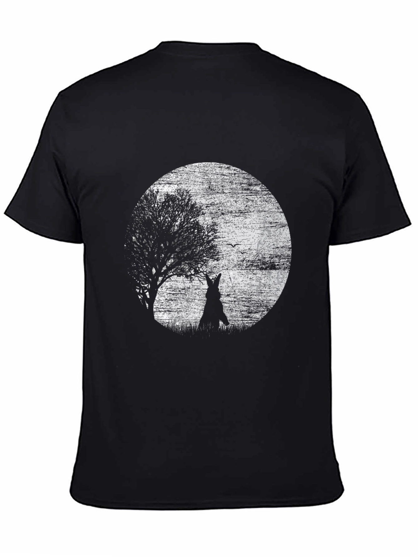Wolf Moon Graphic Tee - Black Cotton T-Shirt
