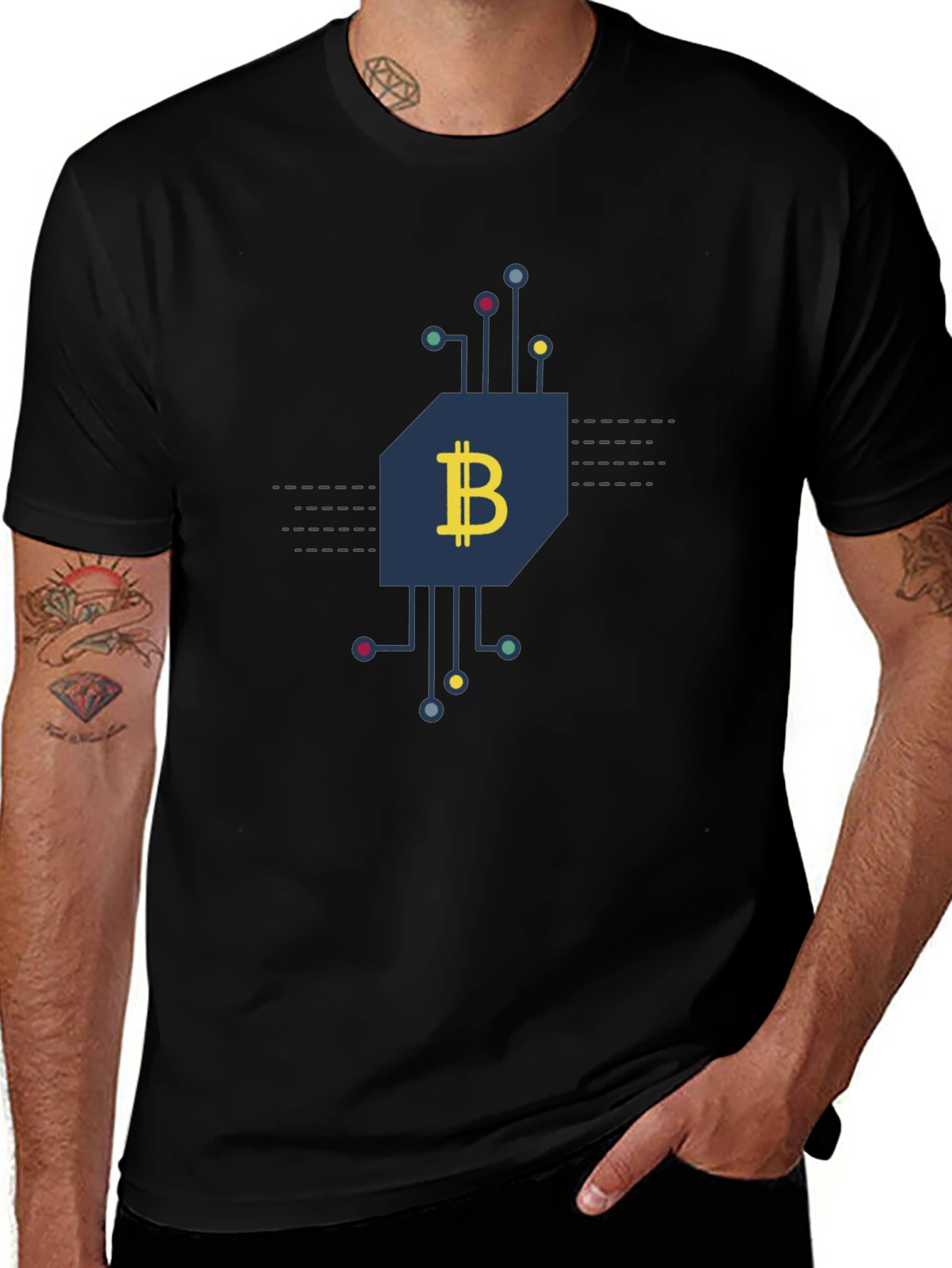 Bitcoin Circuit Black T-Shirt - Crypto Currency Tee