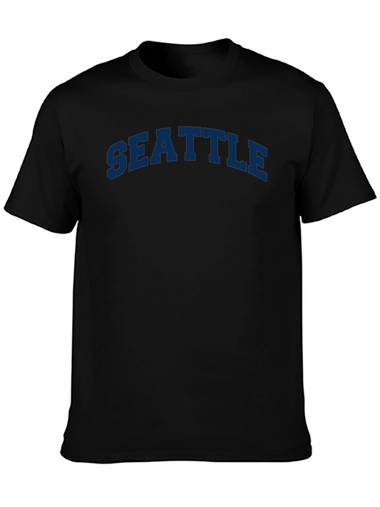 Seattle Text Graphic Tee - Casual Style