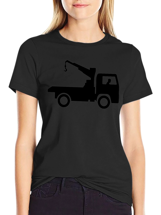 Black Crane Truck Graphic Tee - Mens Short Sleeve Crew Neck