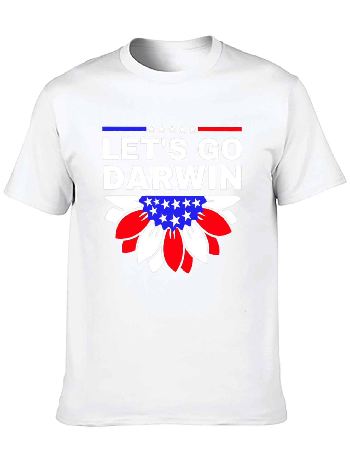 Lets Go Darwin Graphic Tee - Patriotic Sunflower Design