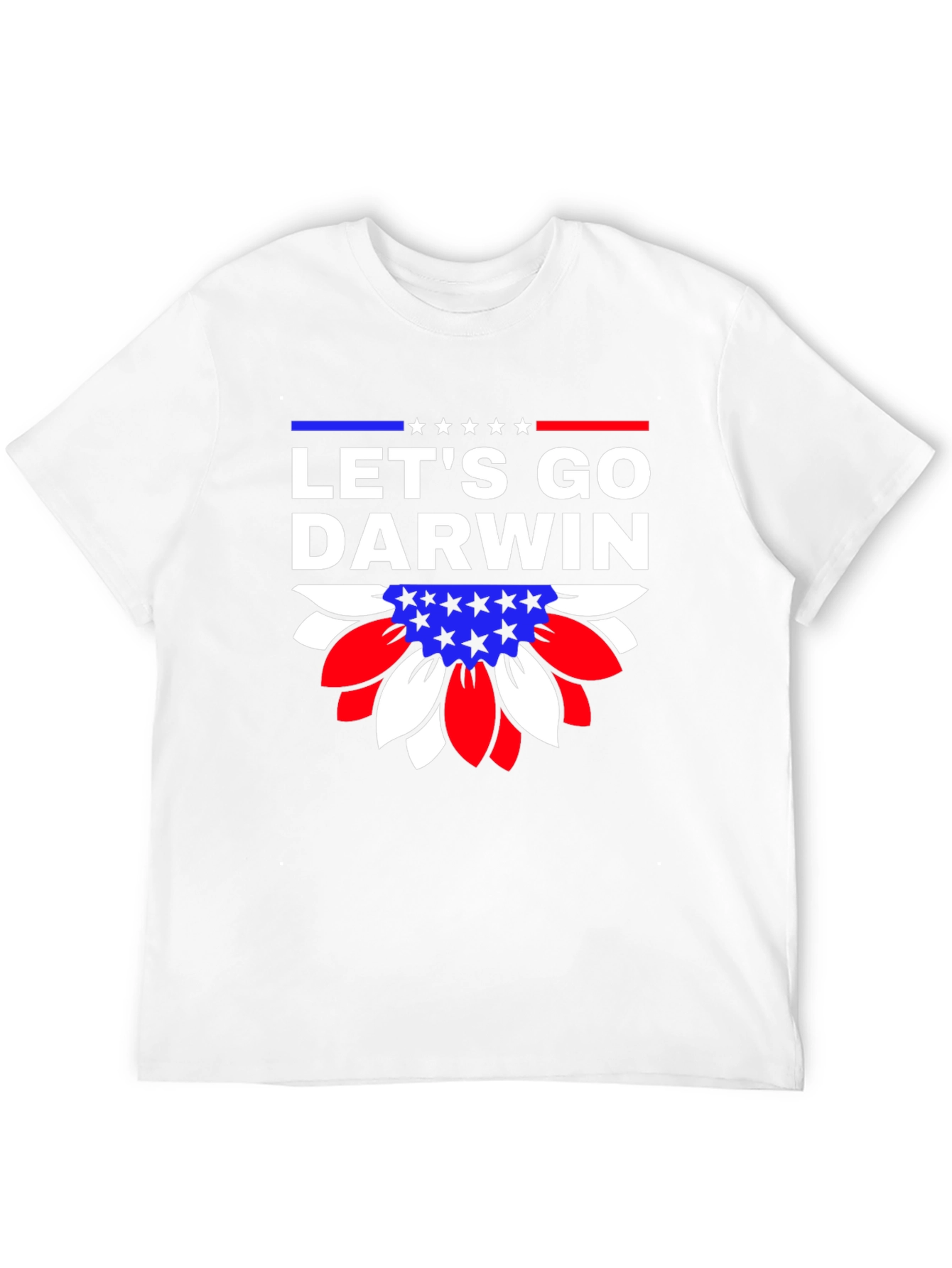 Lets Go Darwin Graphic Tee - Patriotic Sunflower Design