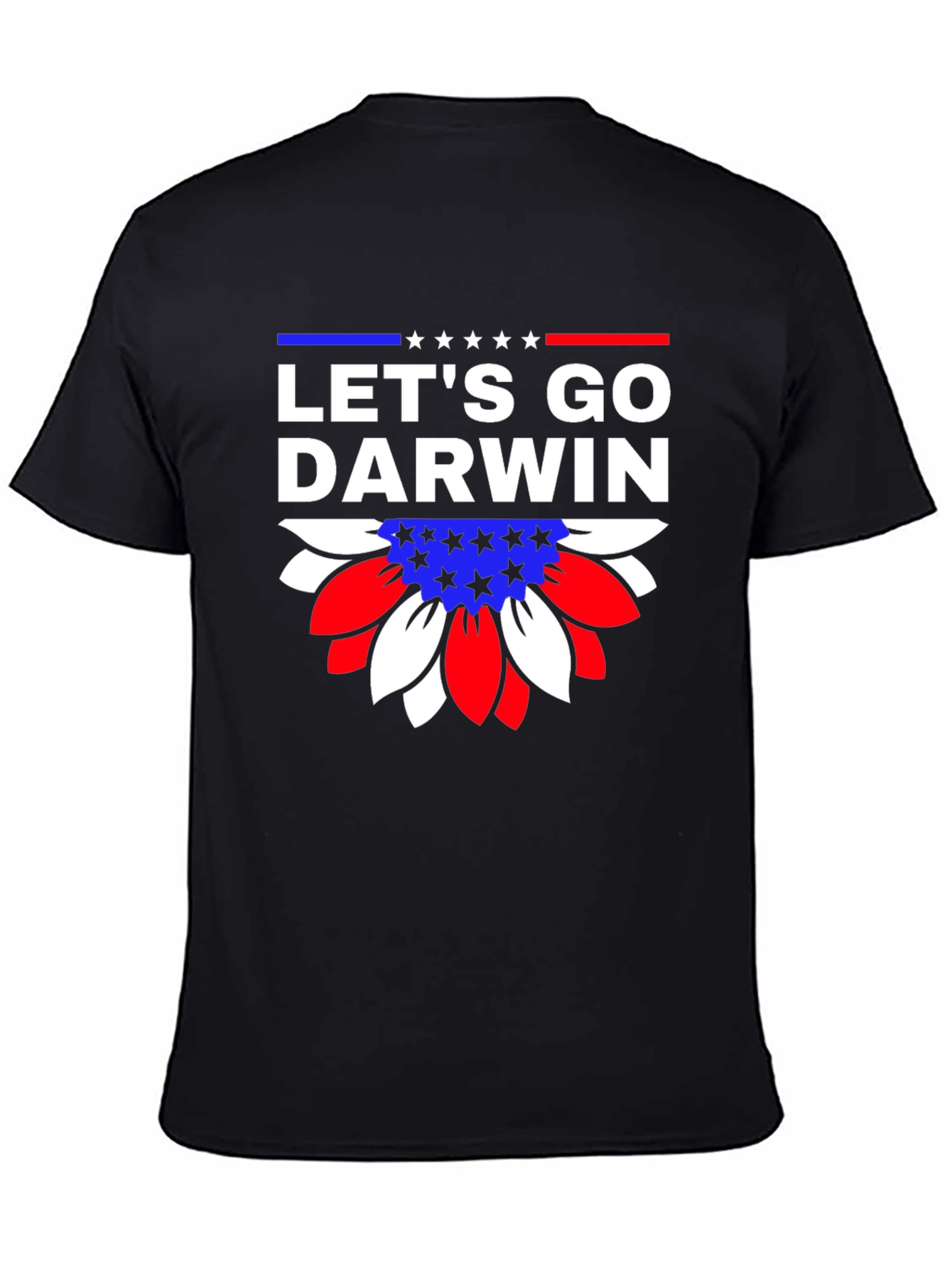 Lets Go Darwin Graphic Tee - Patriotic Sunflower Design