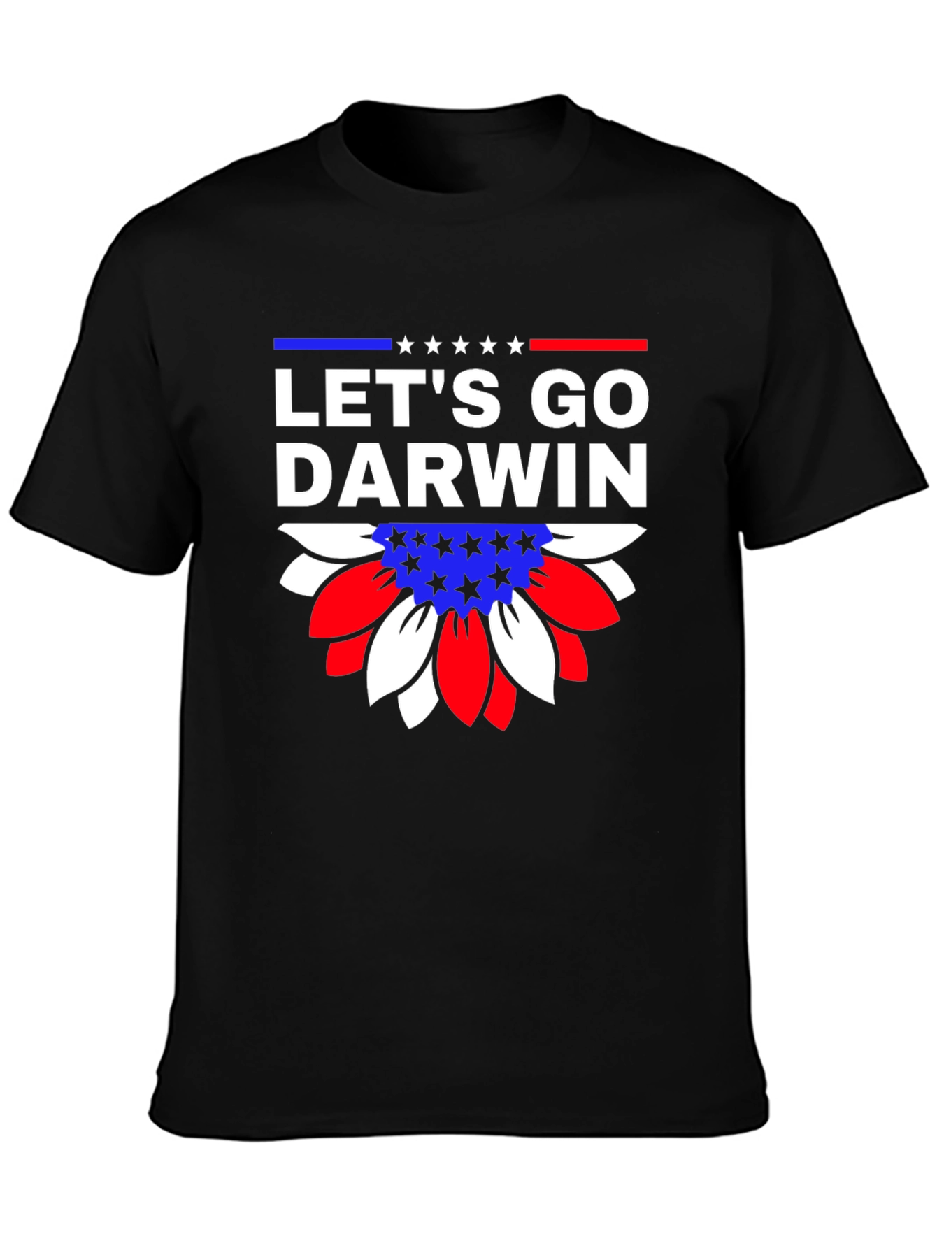 Lets Go Darwin Graphic Tee - Patriotic Sunflower Design