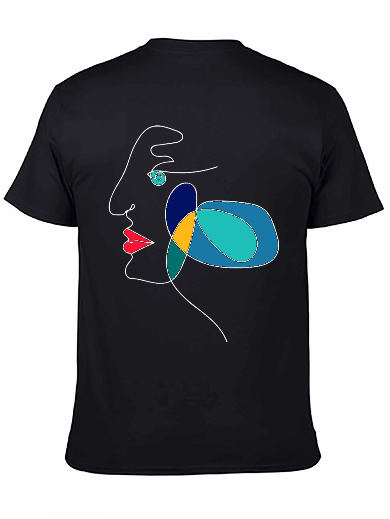 Abstract Face Line Art T-Shirt - Modern Graphic Tee