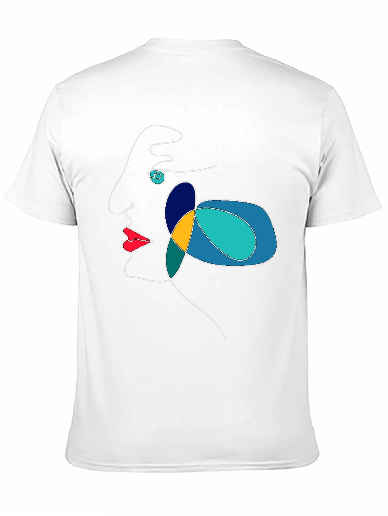 Abstract Face Line Art T-Shirt - Modern Graphic Tee