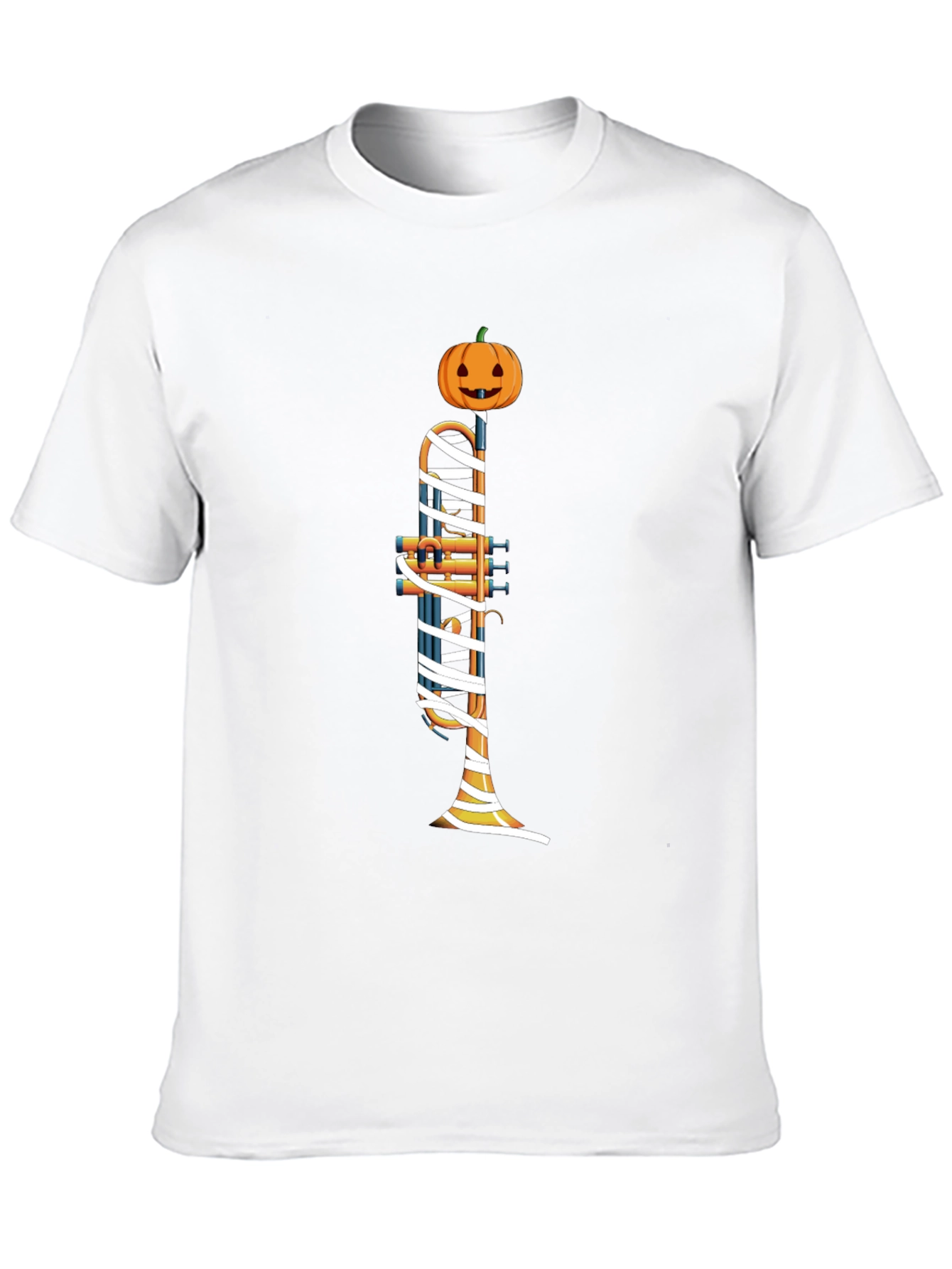 Halloween Trumpet Mummy Pumpkin T-Shirt