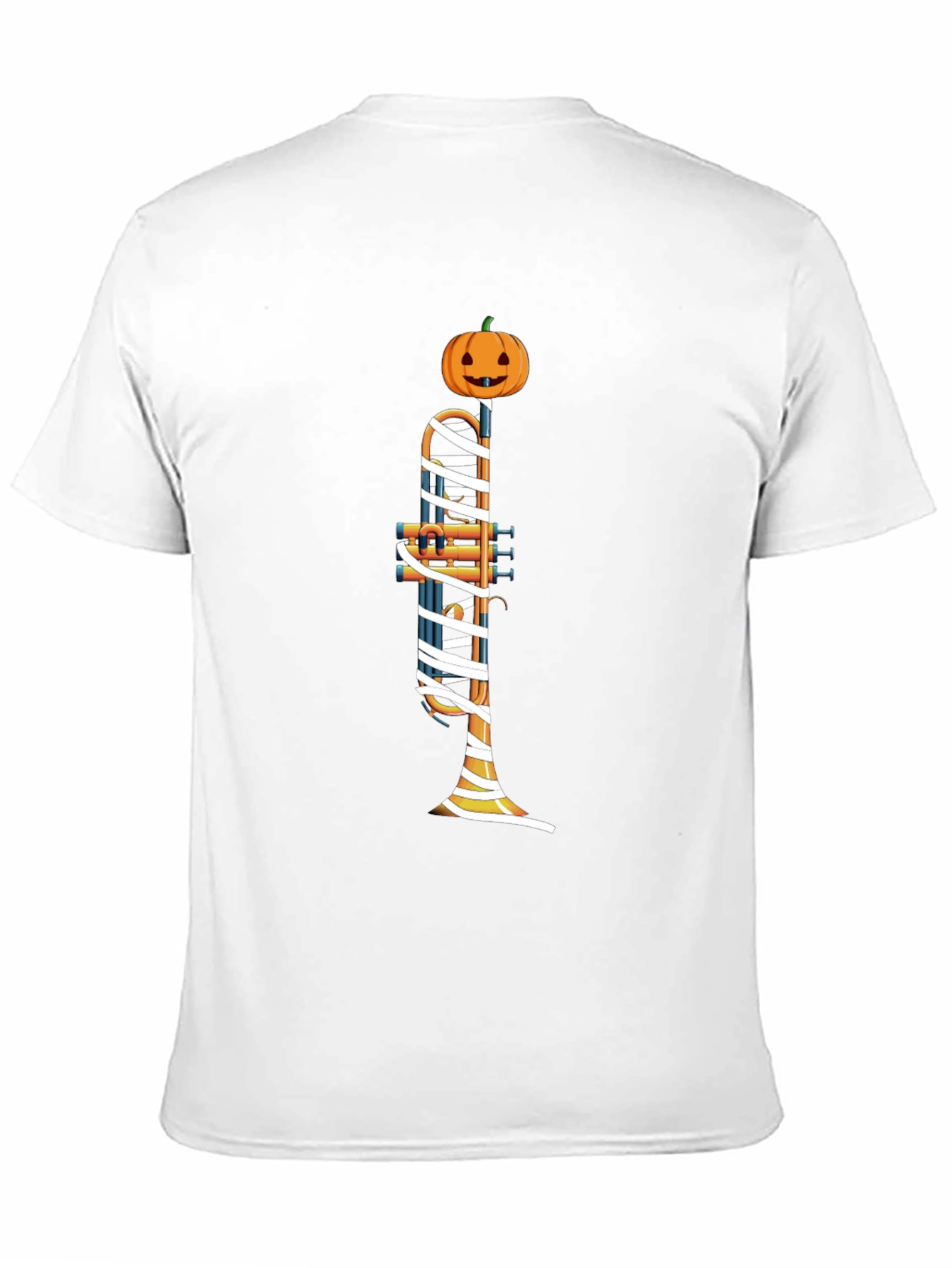 Halloween Trumpet Mummy Pumpkin T-Shirt