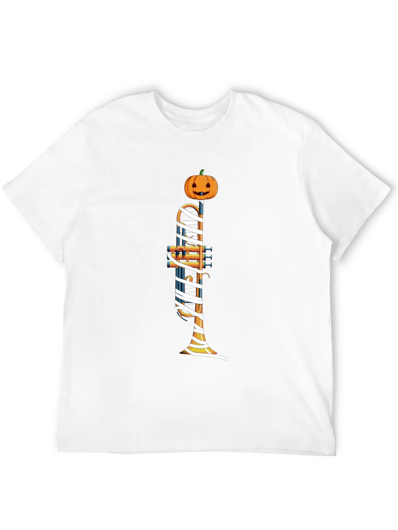Halloween Trumpet Mummy Pumpkin T-Shirt