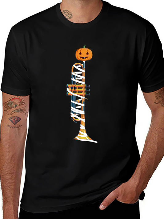 Halloween Trumpet Mummy Pumpkin T-Shirt