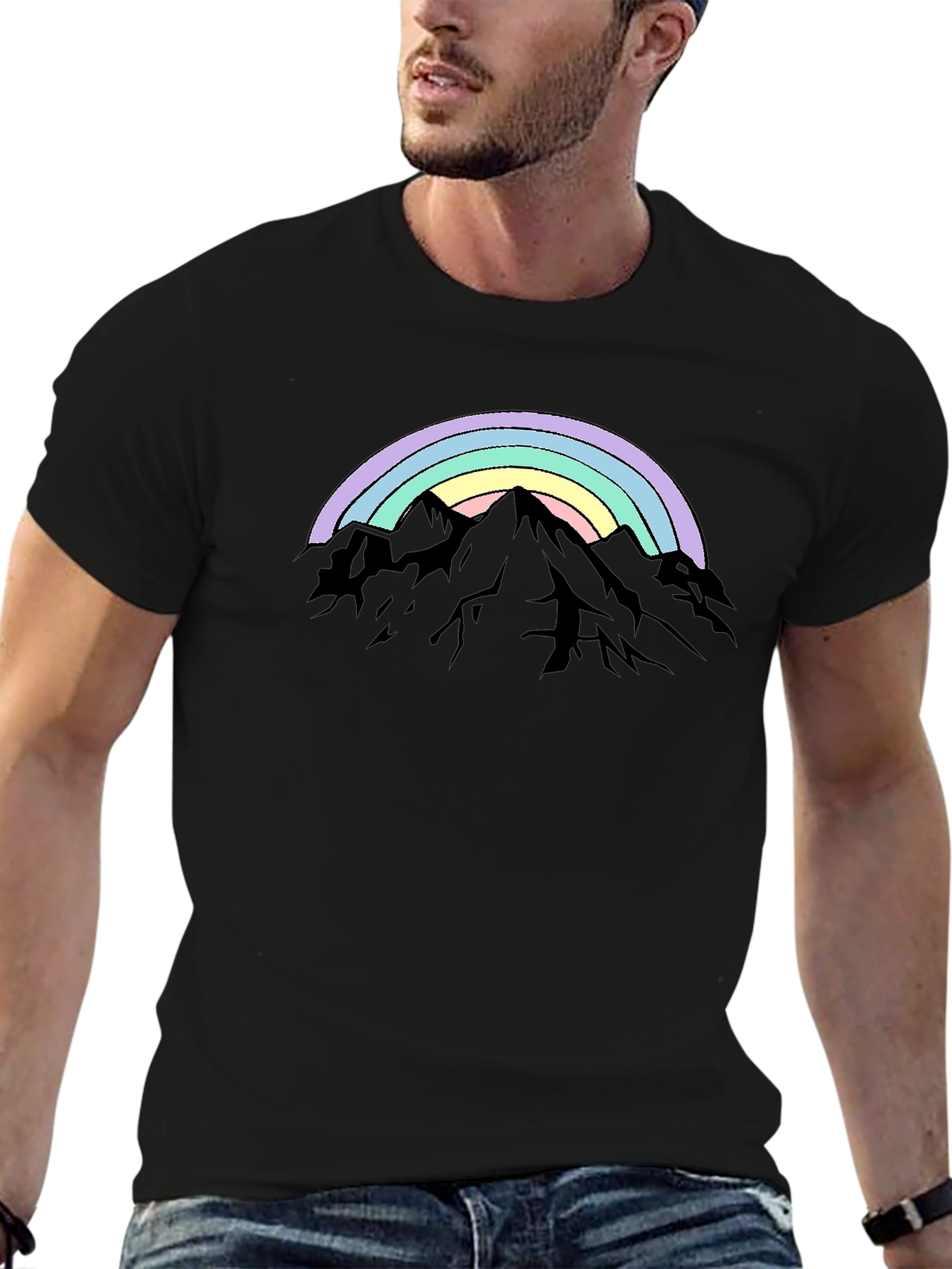 Rainbow Mountain Graphic Tee - Stylish Comfort