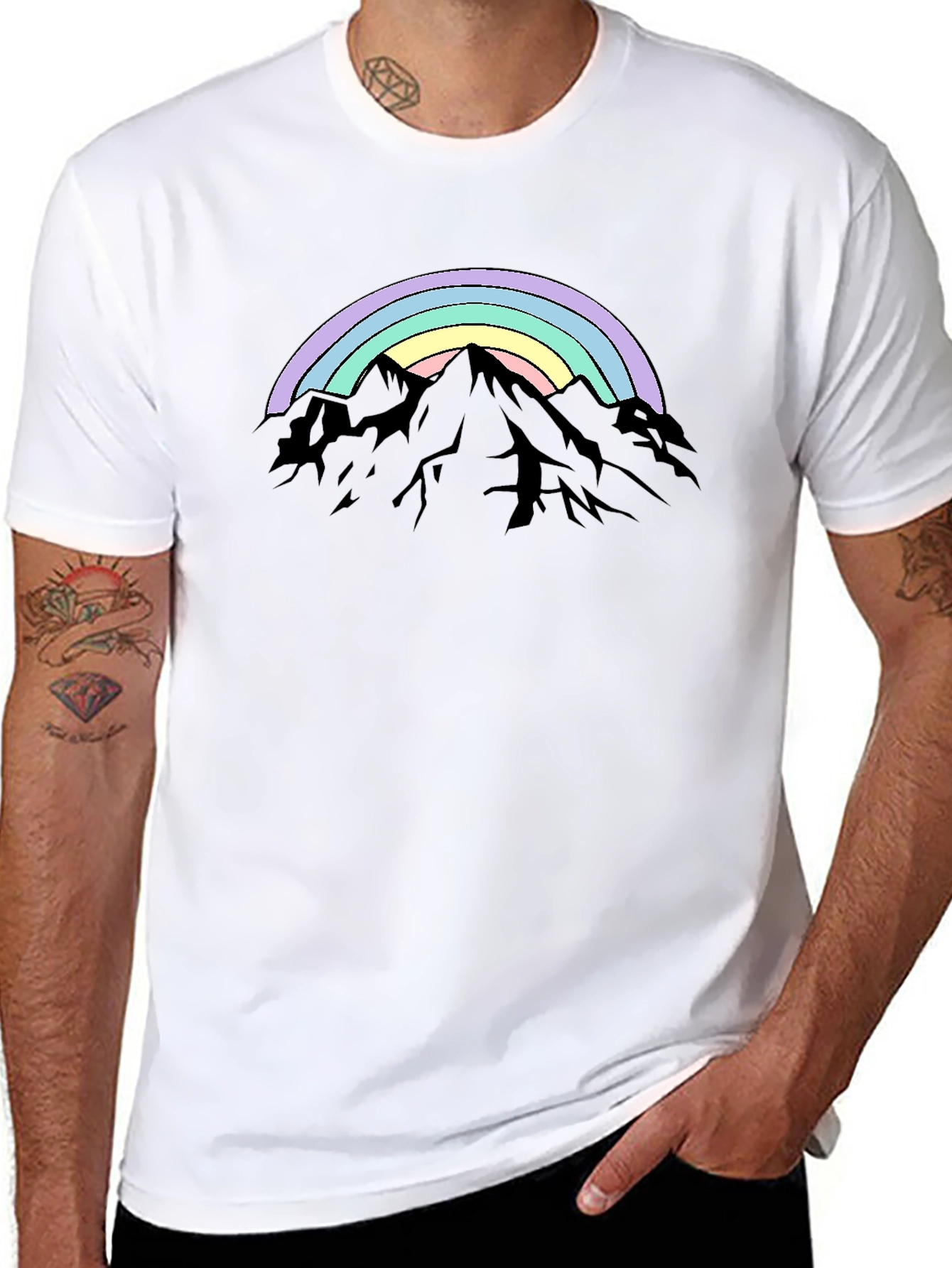 Rainbow Mountain Graphic Tee - Stylish Comfort